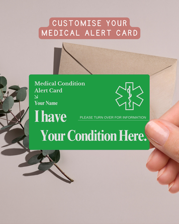 Custom Engraved Medical Alert Card - Green Aluminum
