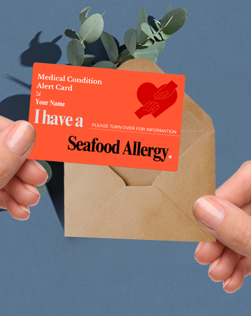 Seafood Allergy Alert Card