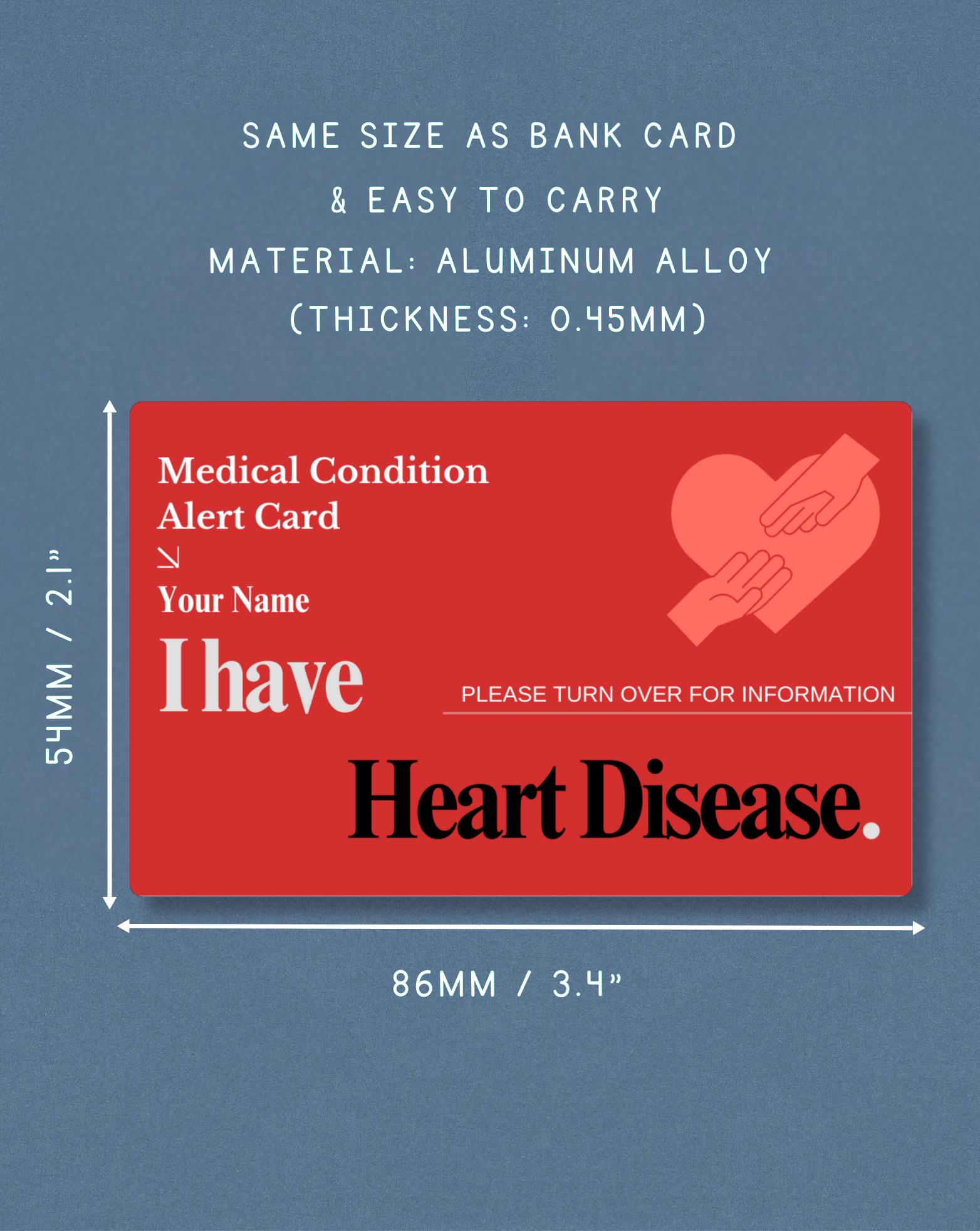 Heart Disease Medical Alert Card