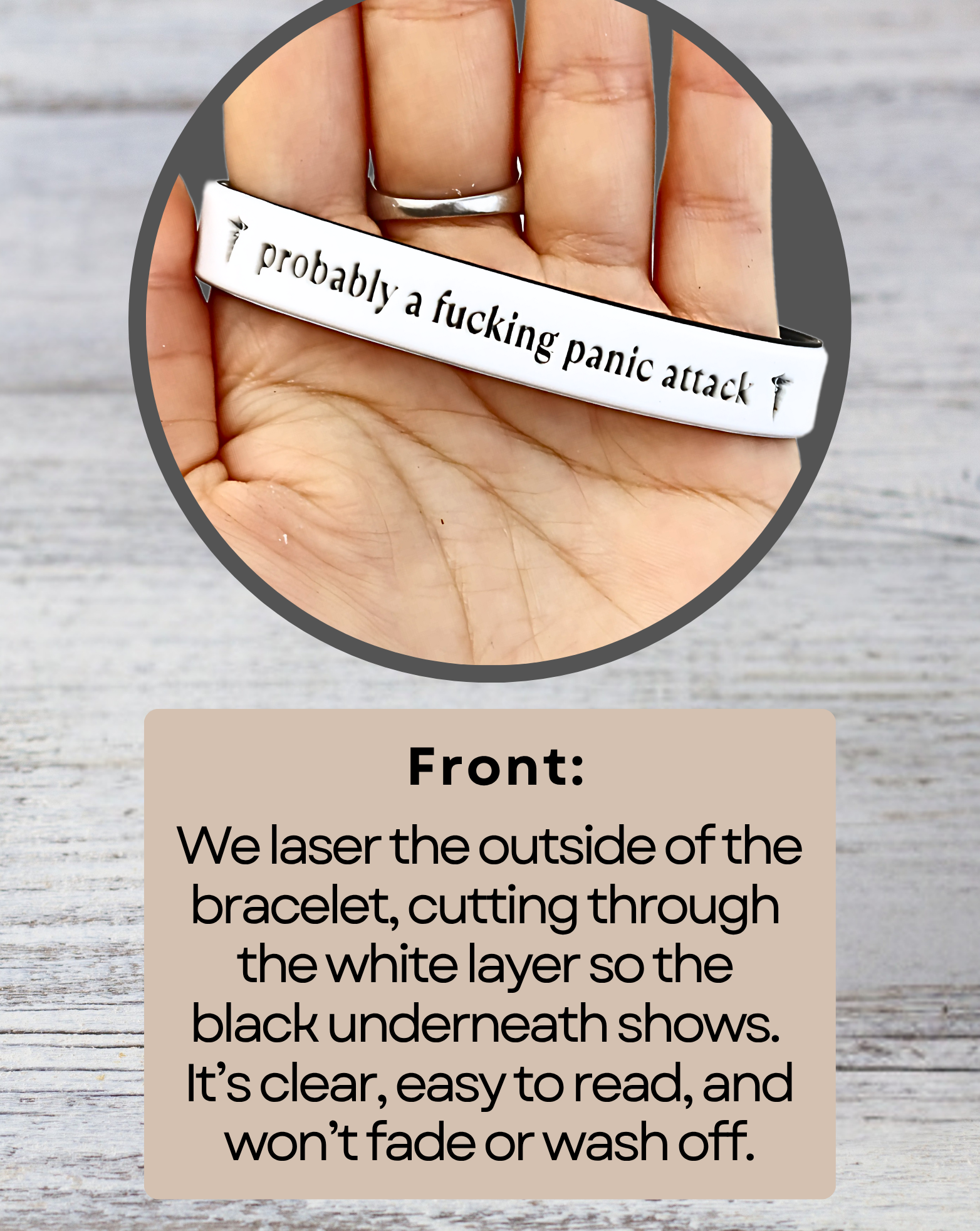 Probably a Fucking Panic Attack - Funny Alert Bracelet