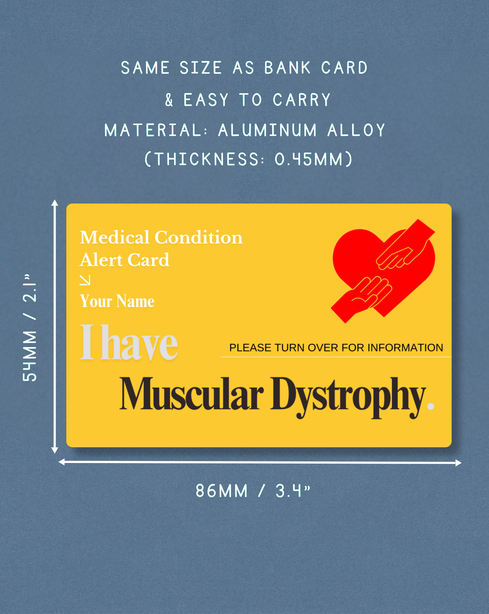 Muscular Dystrophy Medical Alert Card