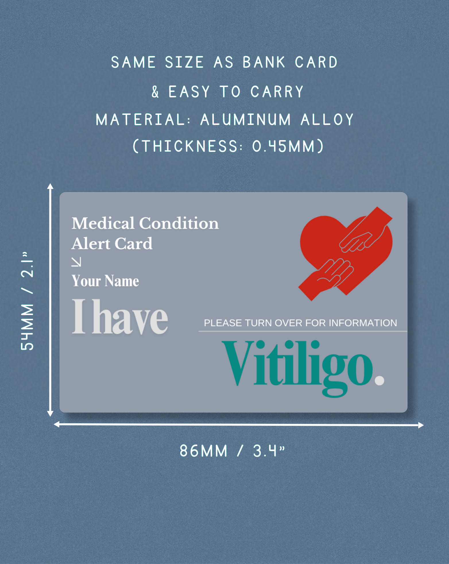 Vitiligo Medical Alert Card