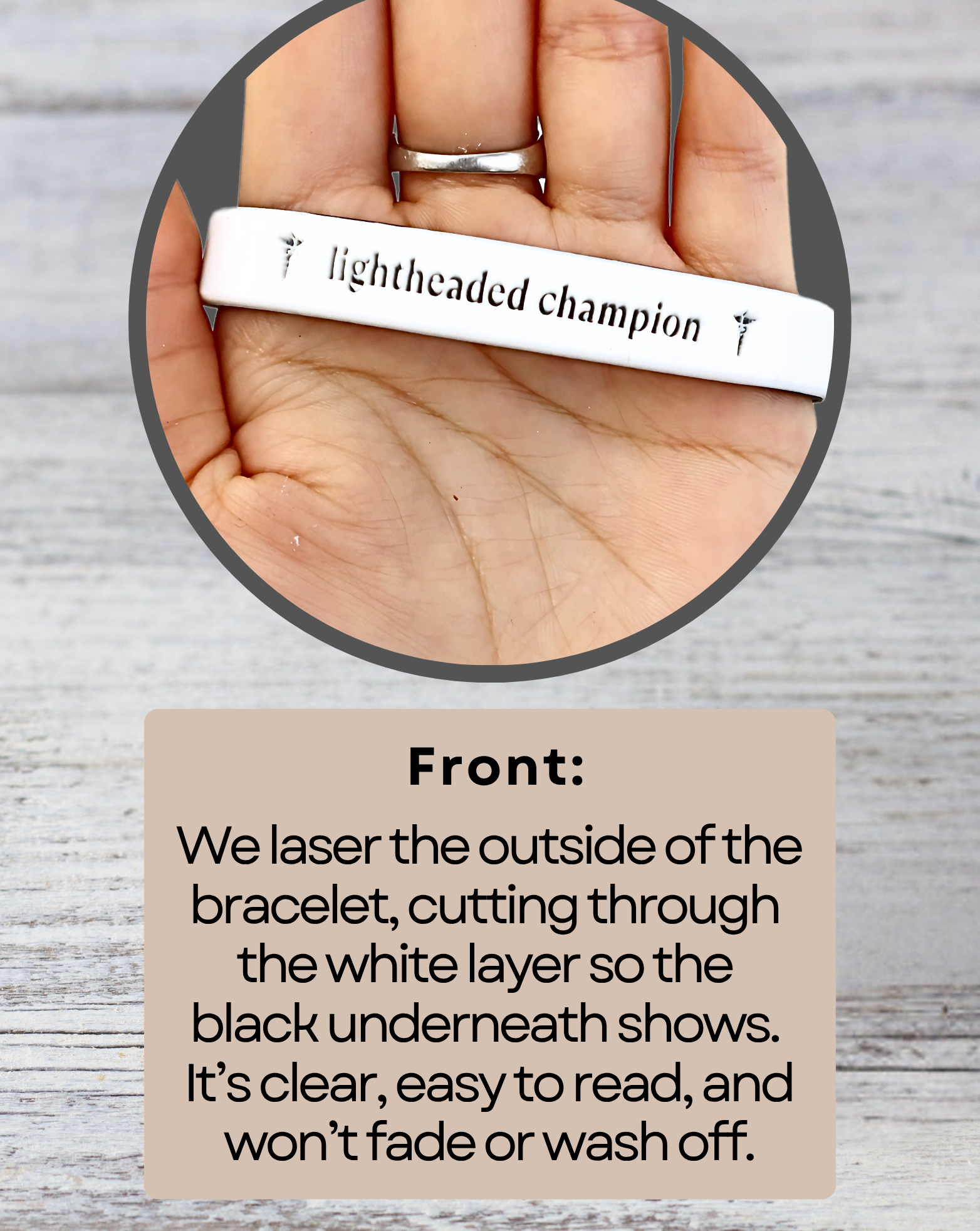 Lightheaded Champion - Funny Alert Bracelet