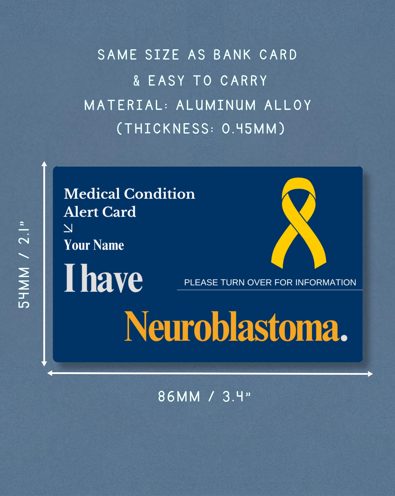 Neuroblastoma Medical Alert Card