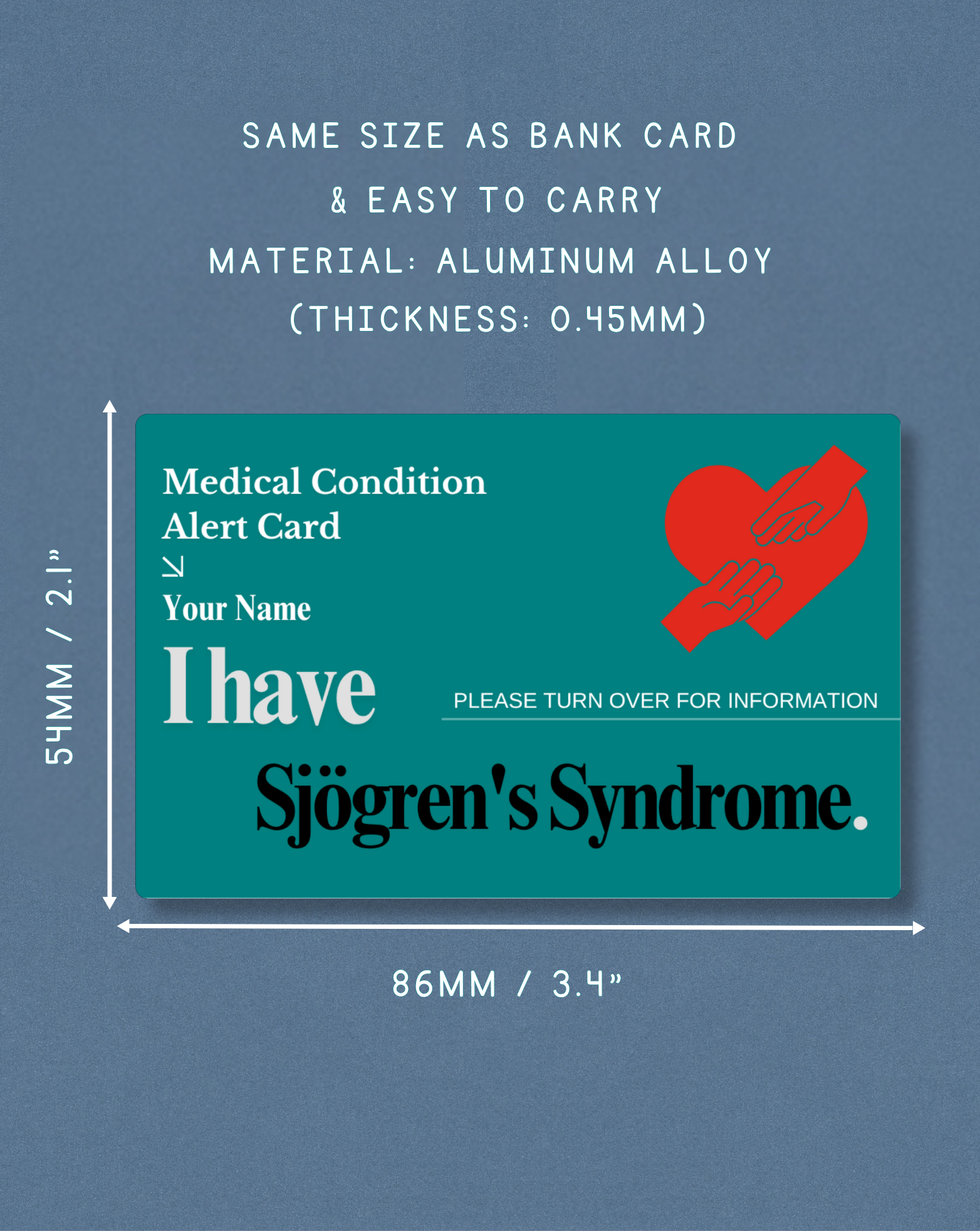Sjogren’s Syndrome Medical Alert Card