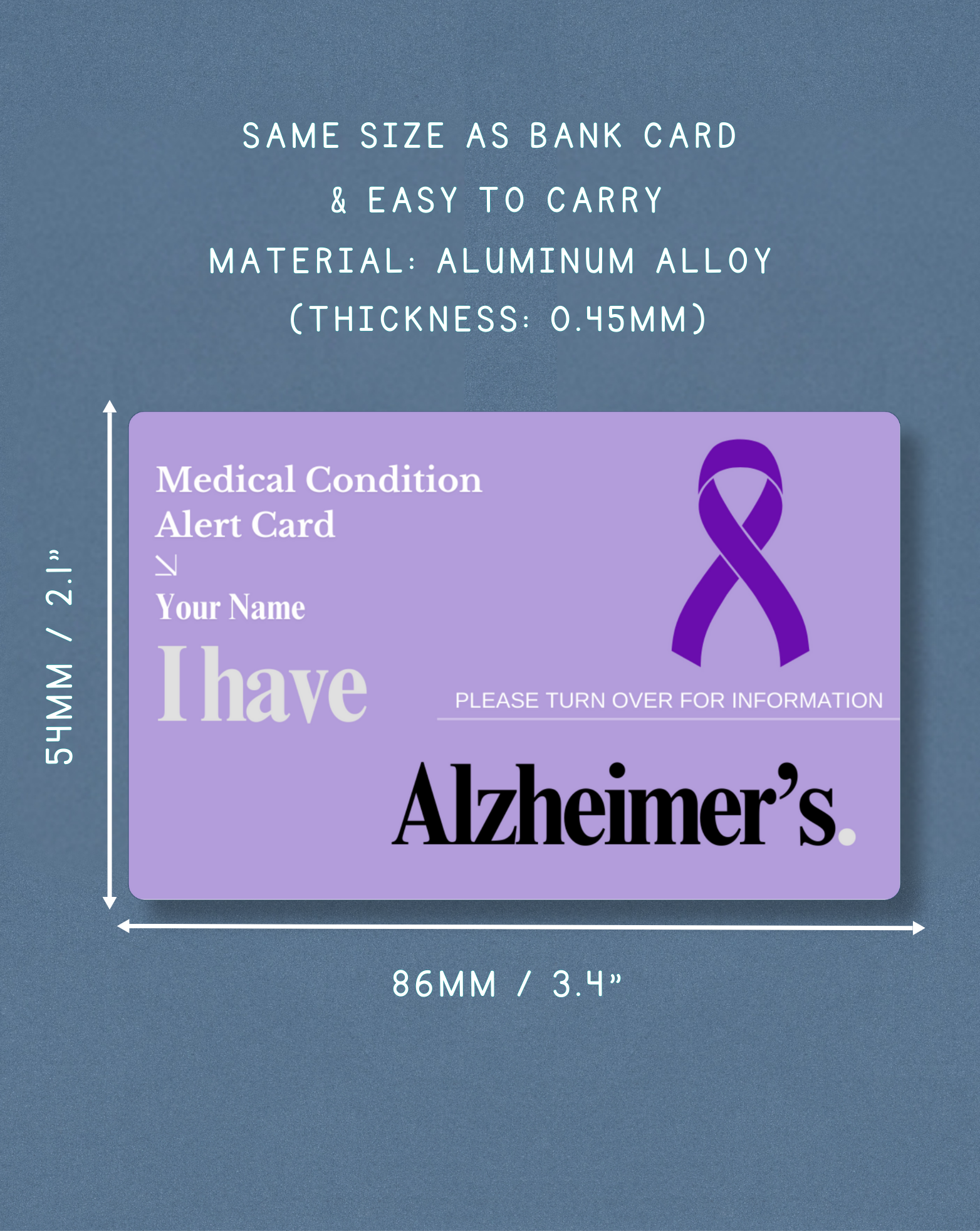Alzheimer’s Medical Alert Card