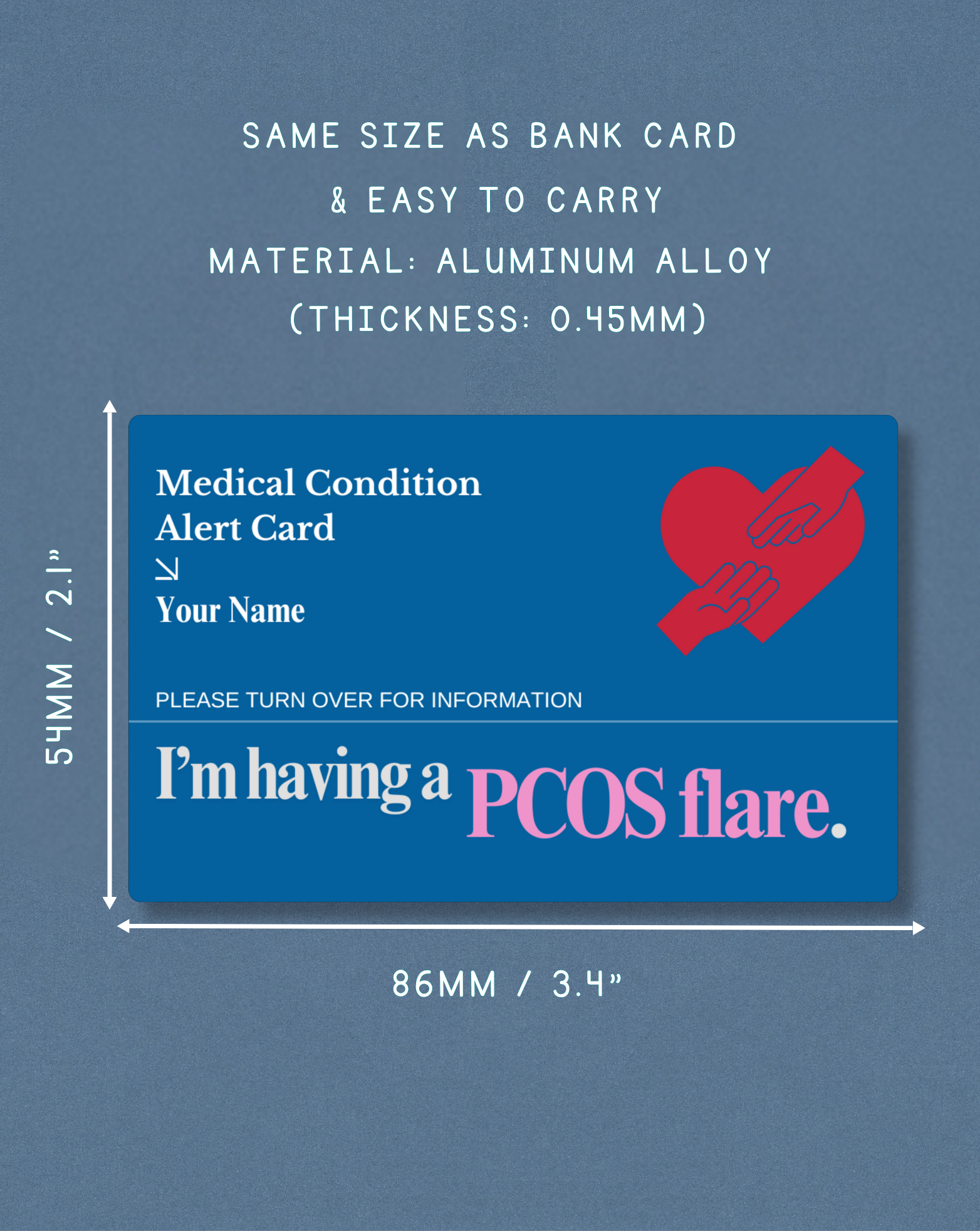 PCOS Flare Medical Alert Card
