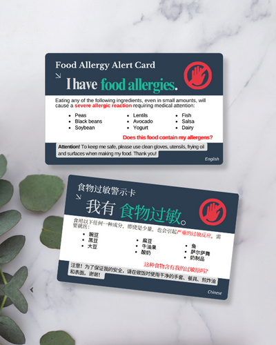 Customised Food Allergy Cards hover