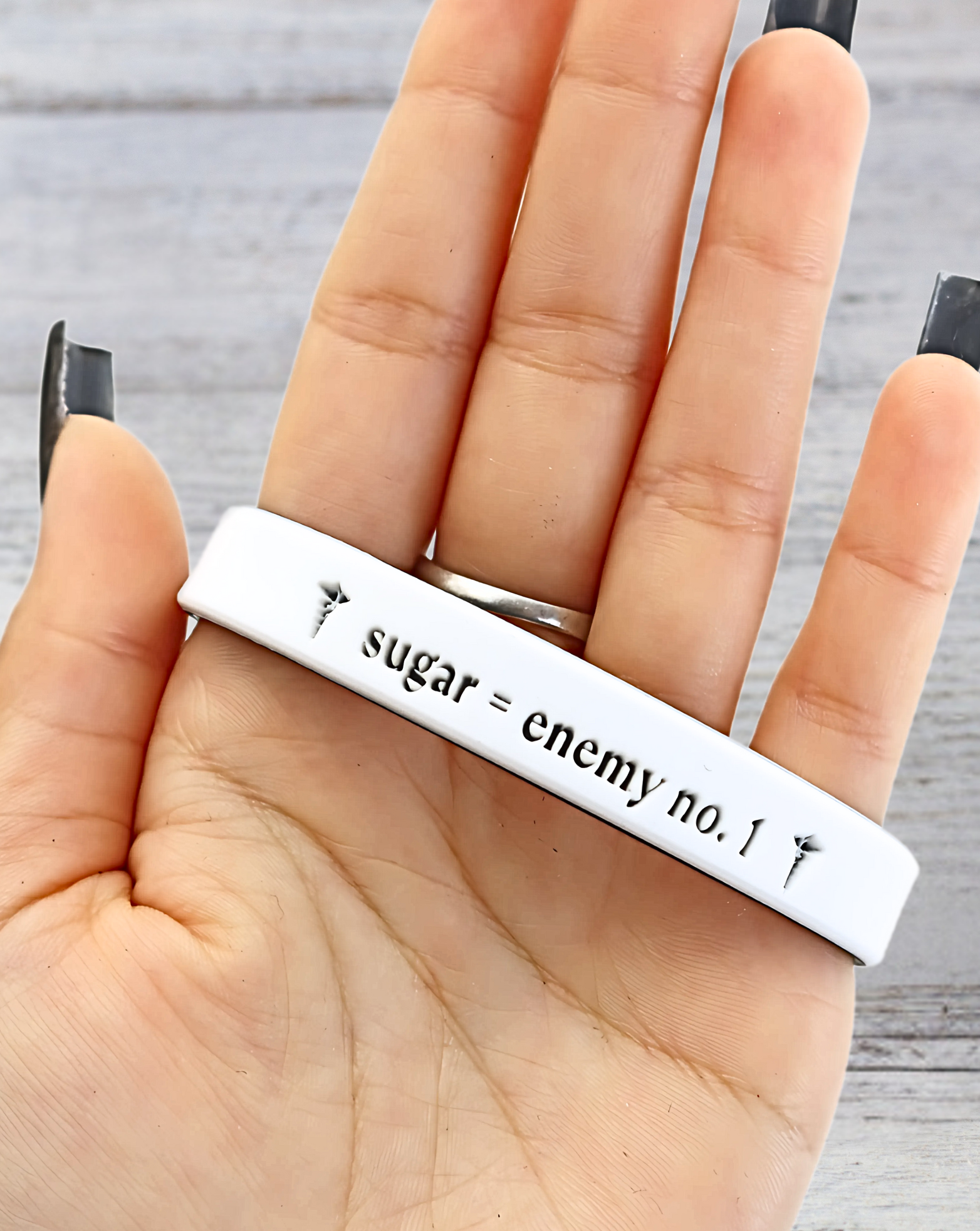 Sugar = Enemy No. 1 - Funny Alert Bracelet