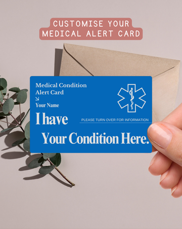 Custom Engraved Medical Alert Card - Blue Aluminum