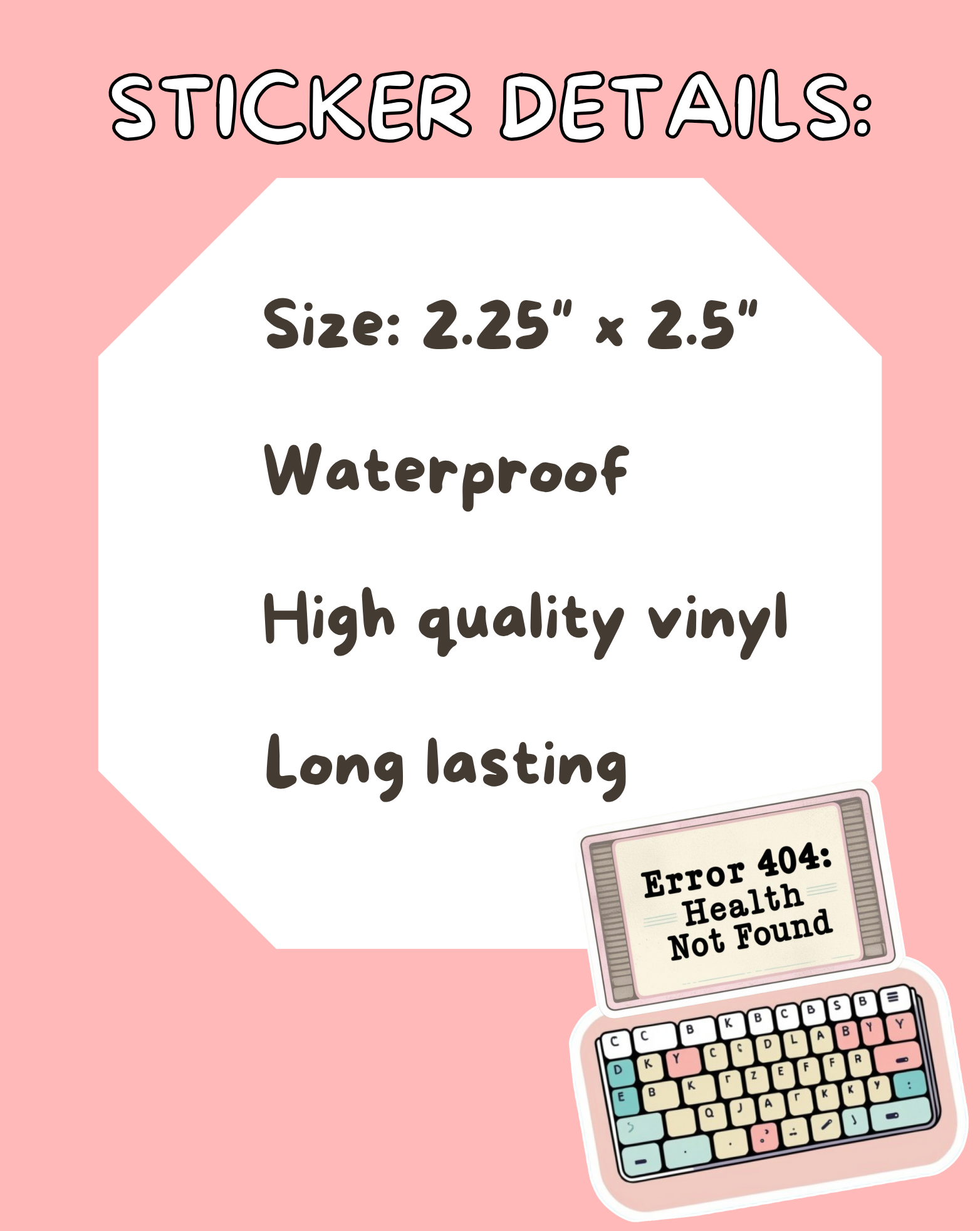 Error: Health Not Found Sticker