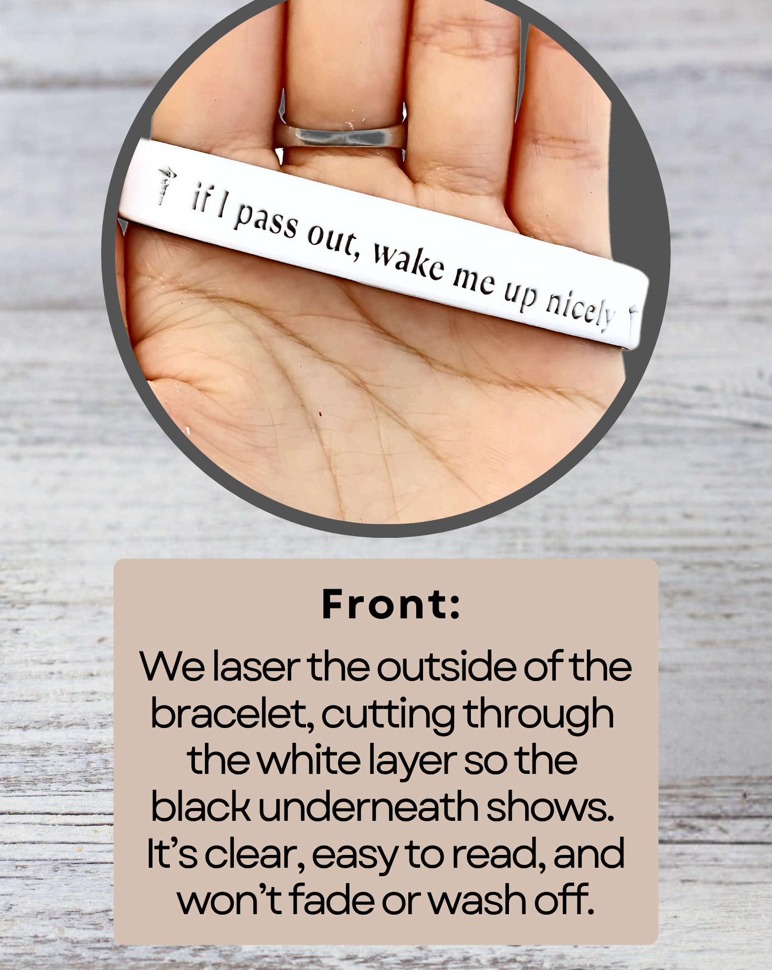 If I Pass Out, Wake Me Up Nicely - Funny Alert Bracelet