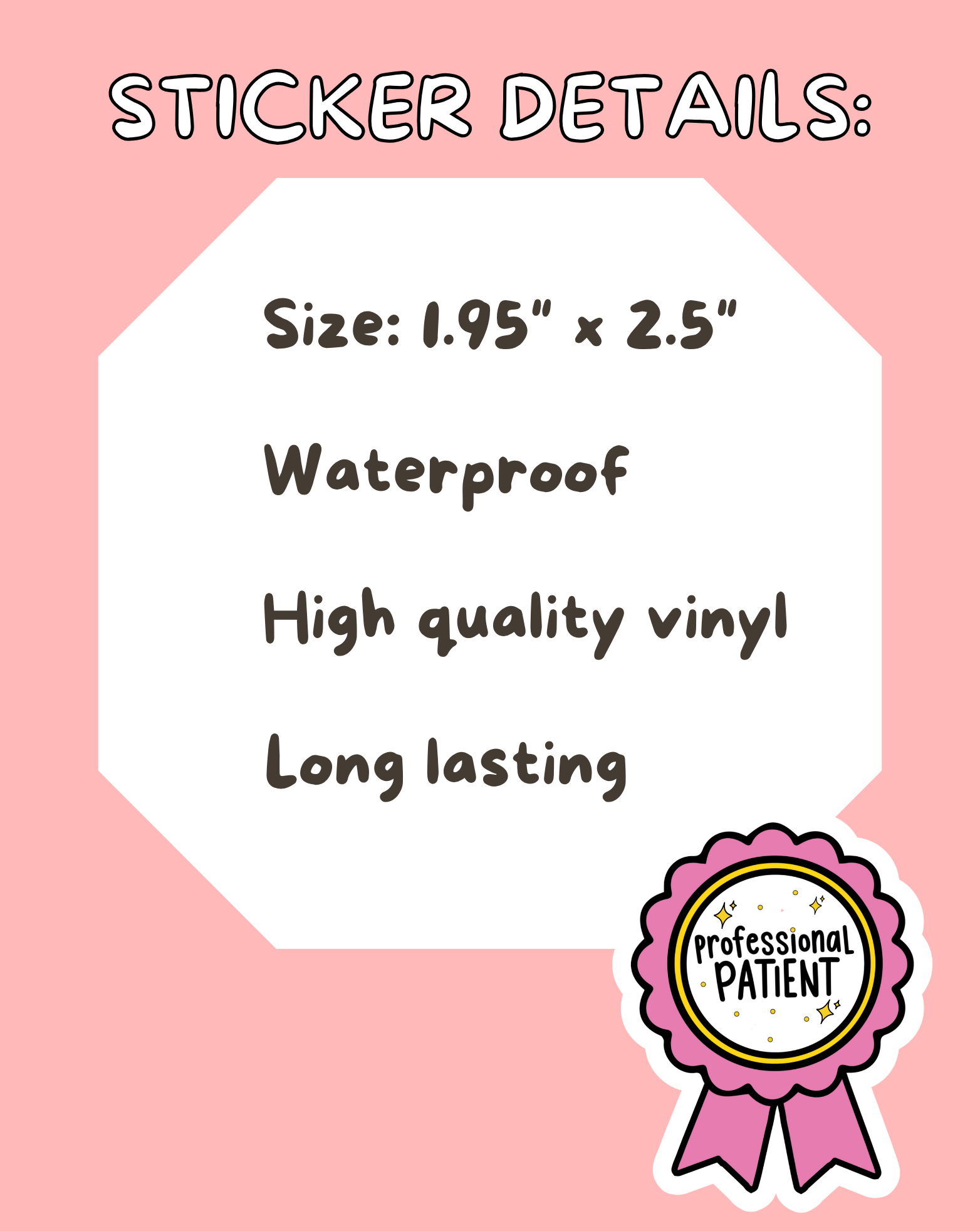 Professional Patient Sticker