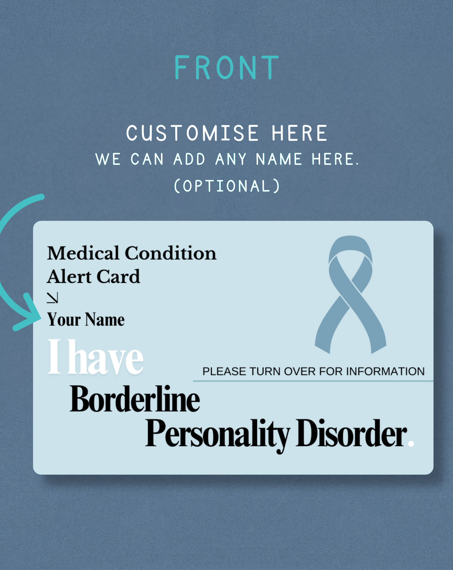 Borderline Personality Disorder (BPD) Medical Alert Card
