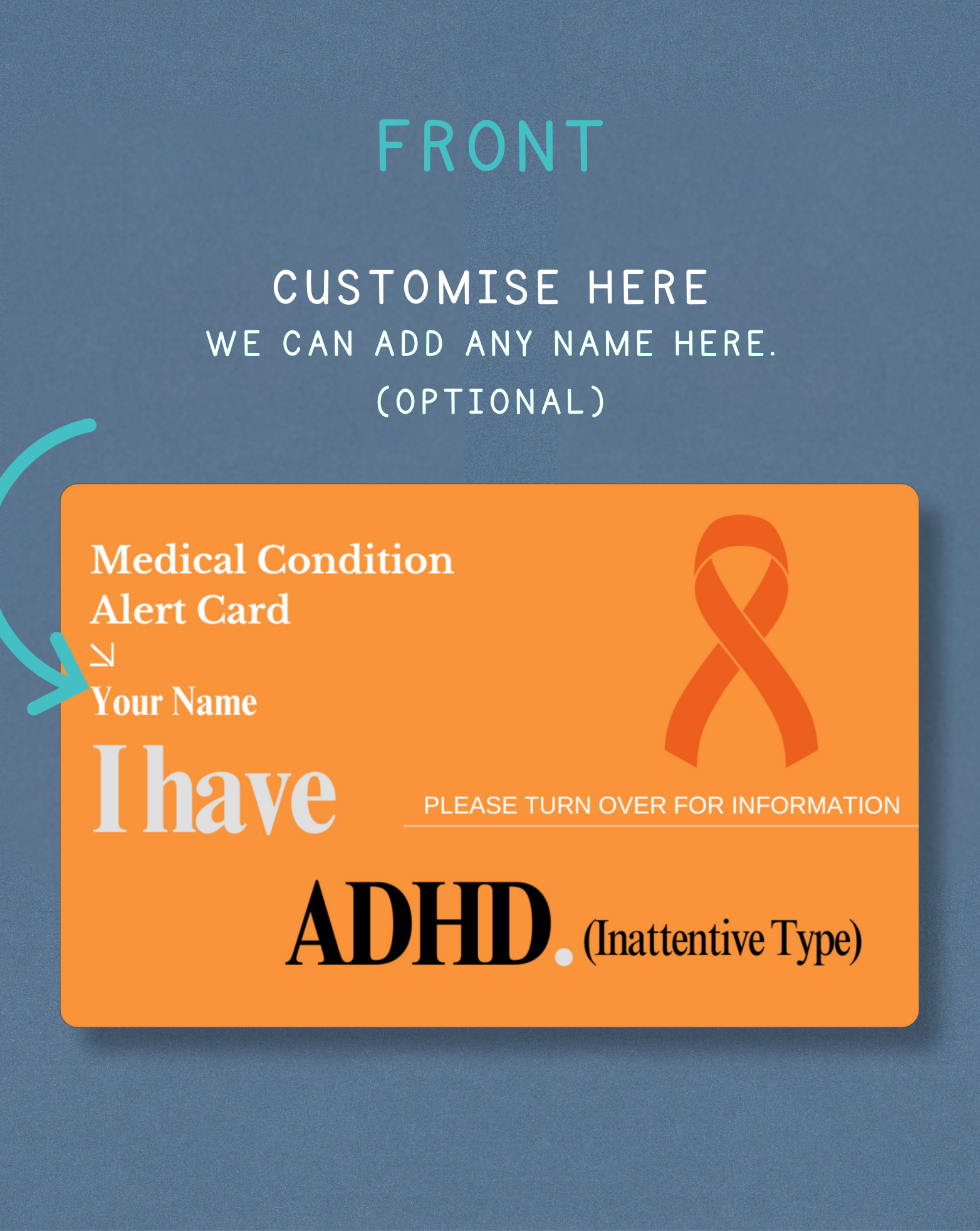ADHD (Inattentive Type) Medical Alert Card