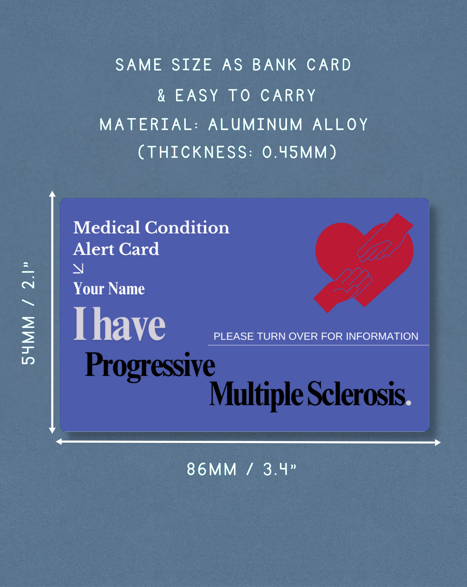 Progressive Multiple Sclerosis Medical Alert Card
