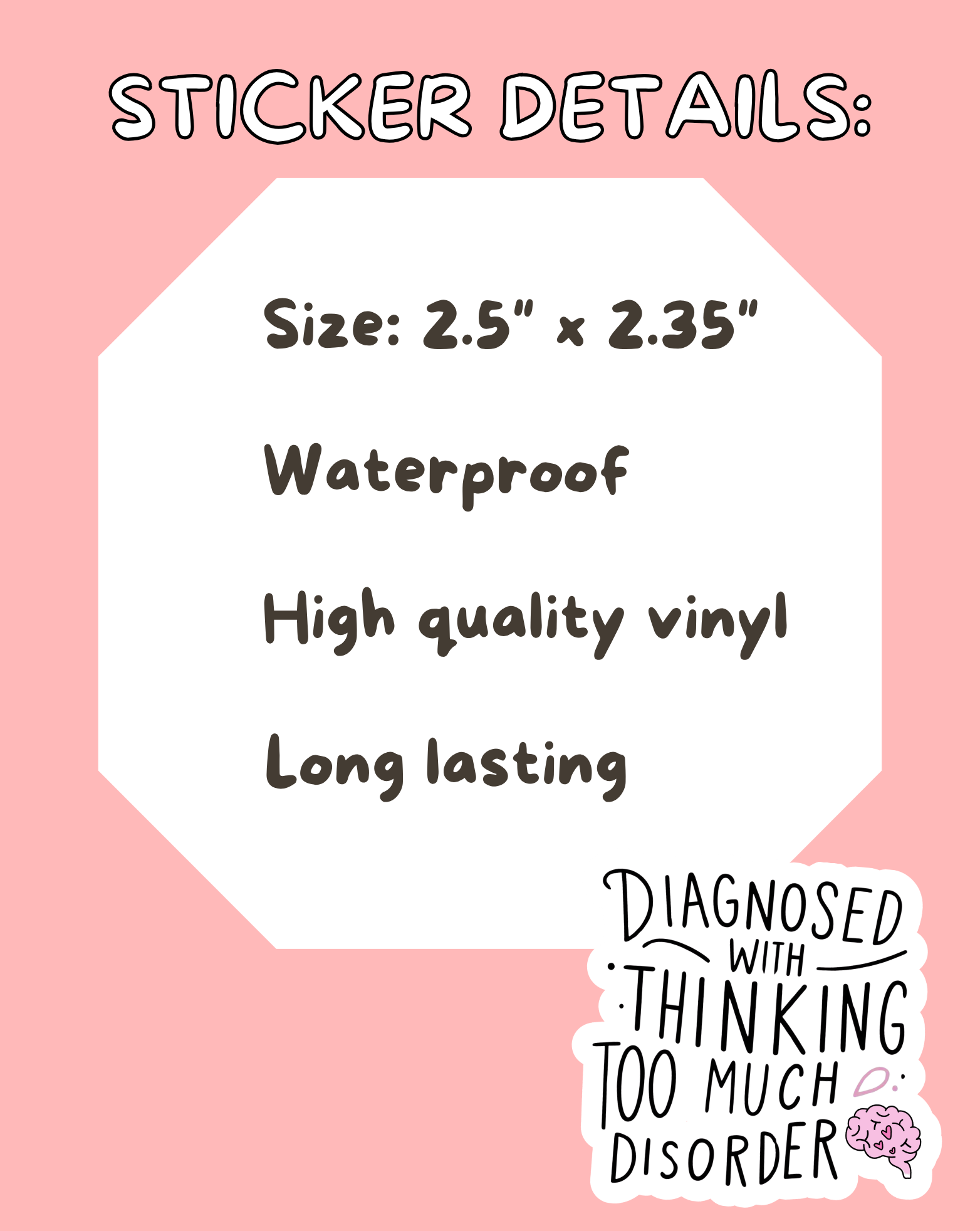 Thinking Too Much Sticker