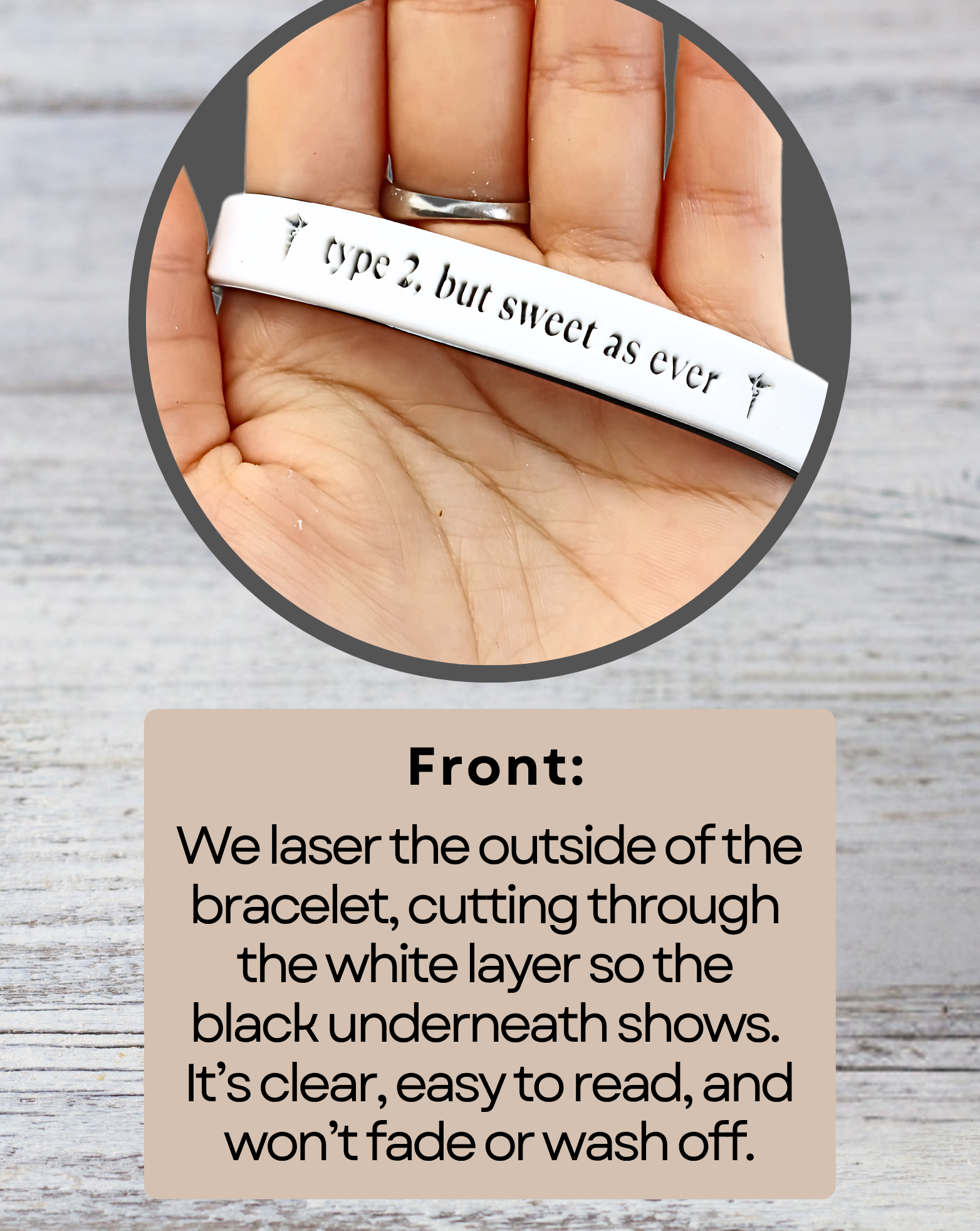 Type 2, But Sweet As Ever - Funny Alert Bracelet