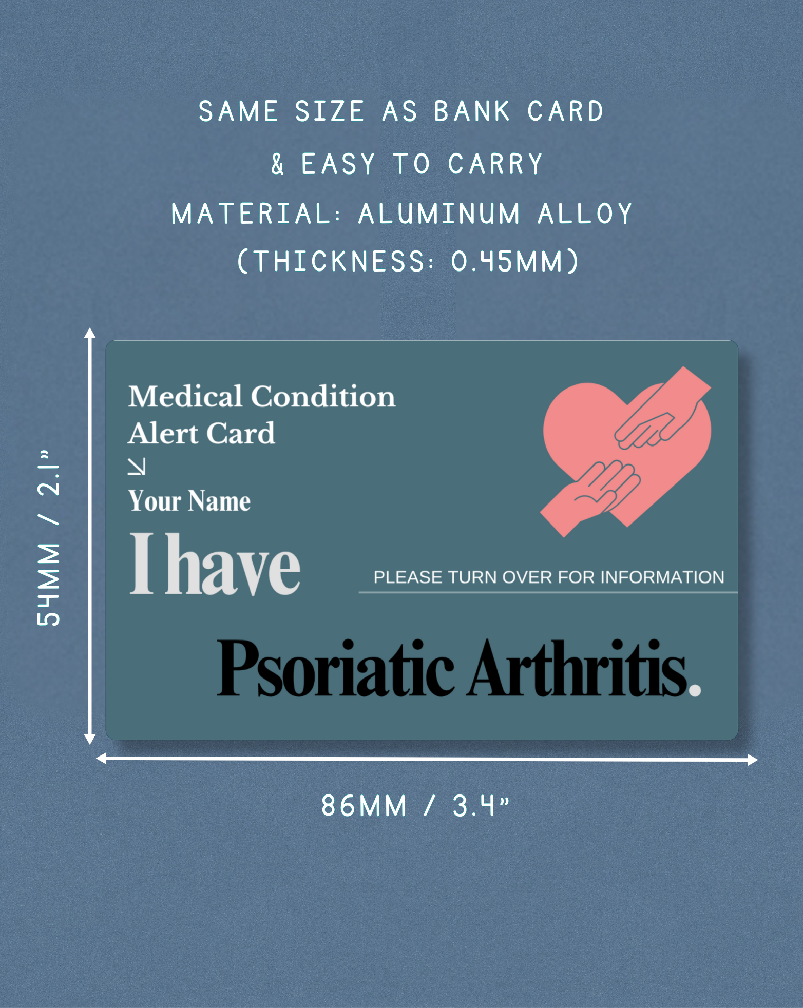 Psoriatic Arthritis Medical Alert Card
