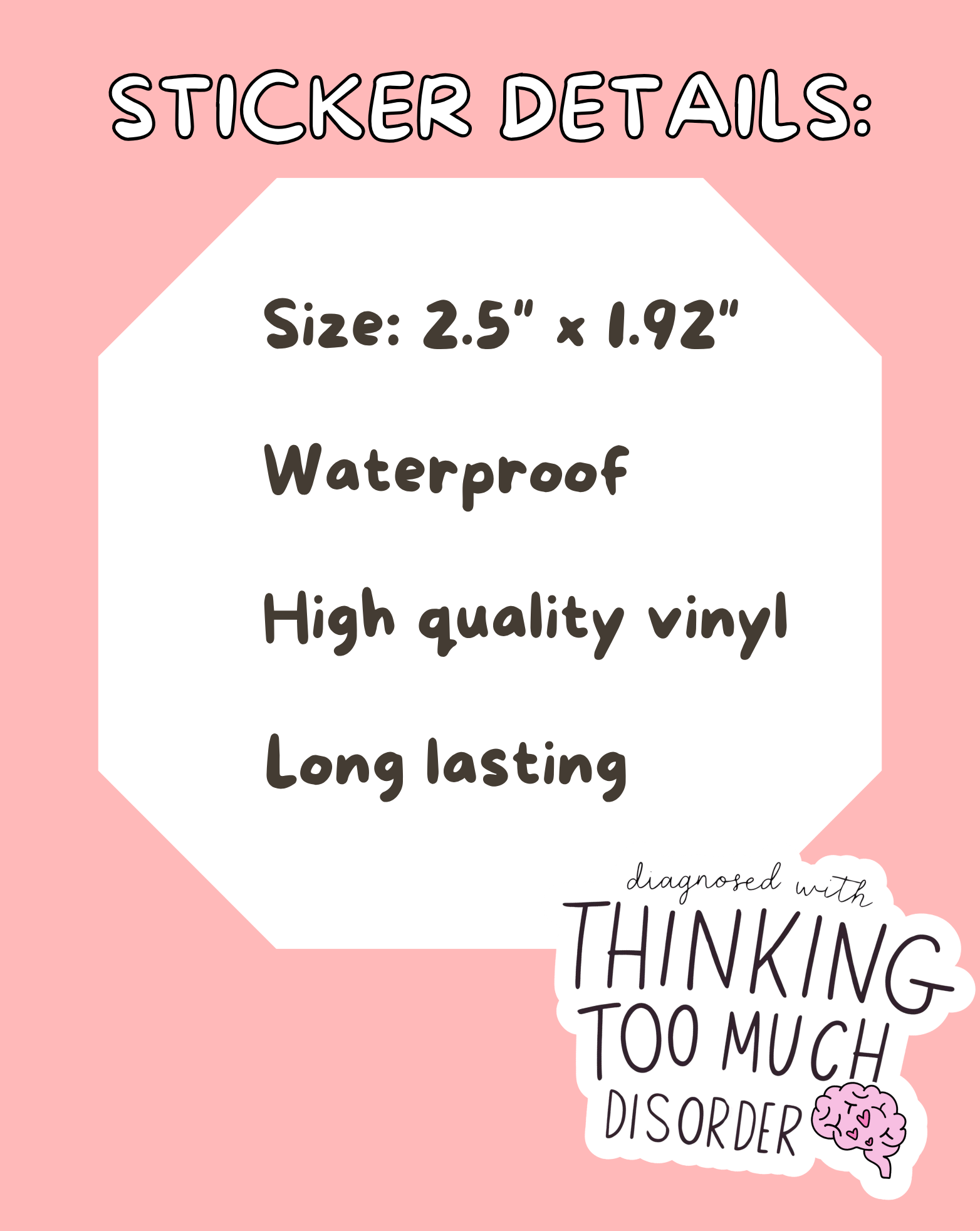 Thinking Too Much Sticker