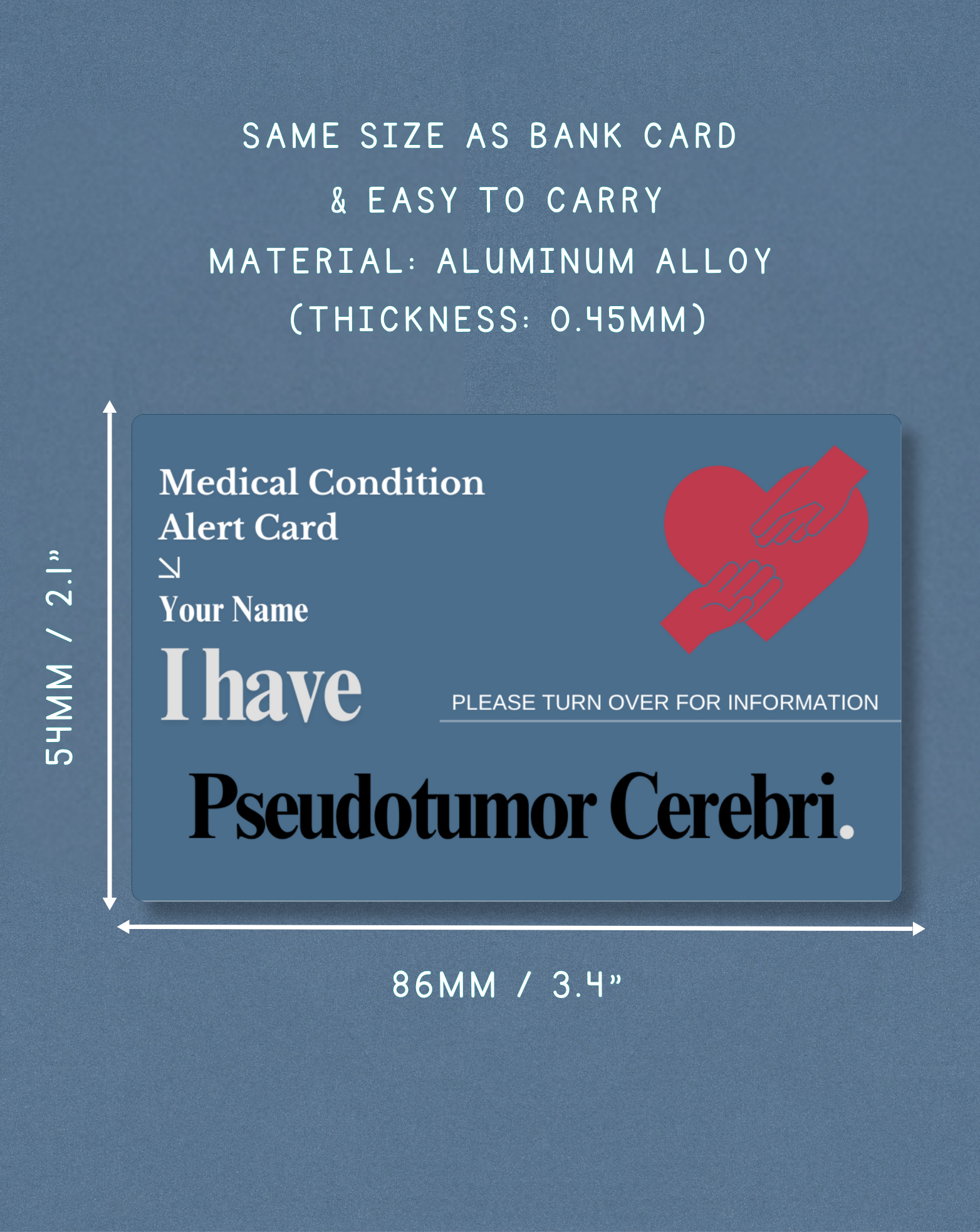 Pseudotumor Cerebri Medical Alert Card