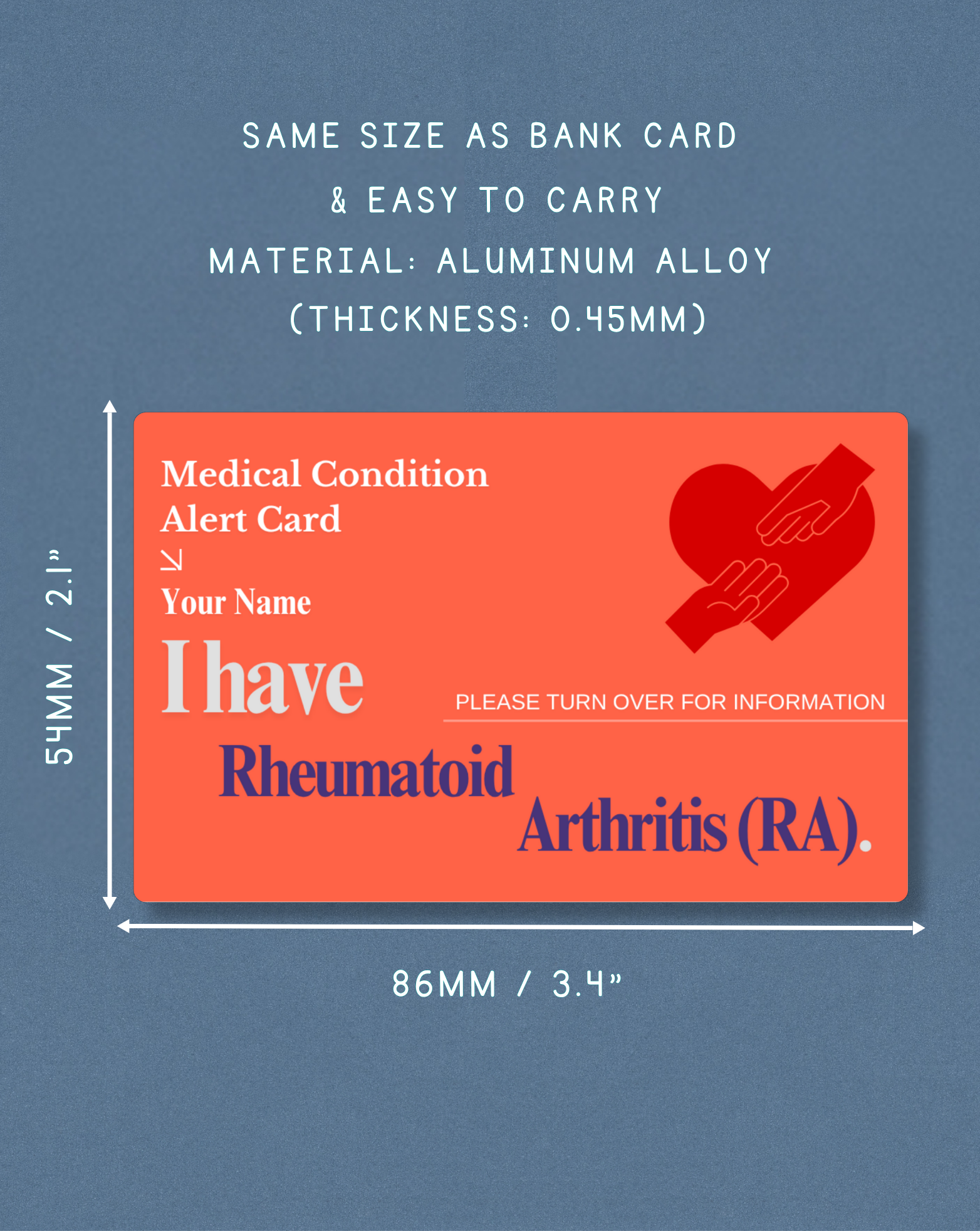 Rheumatoid Arthritis Medical Alert Card
