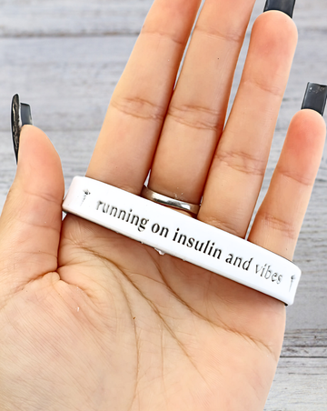 Running on Insulin and Vibes - Funny Alert Bracelet