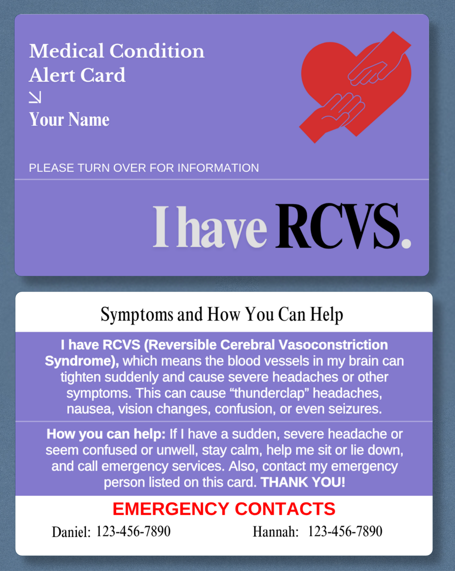 RCVS Medical Alert Card