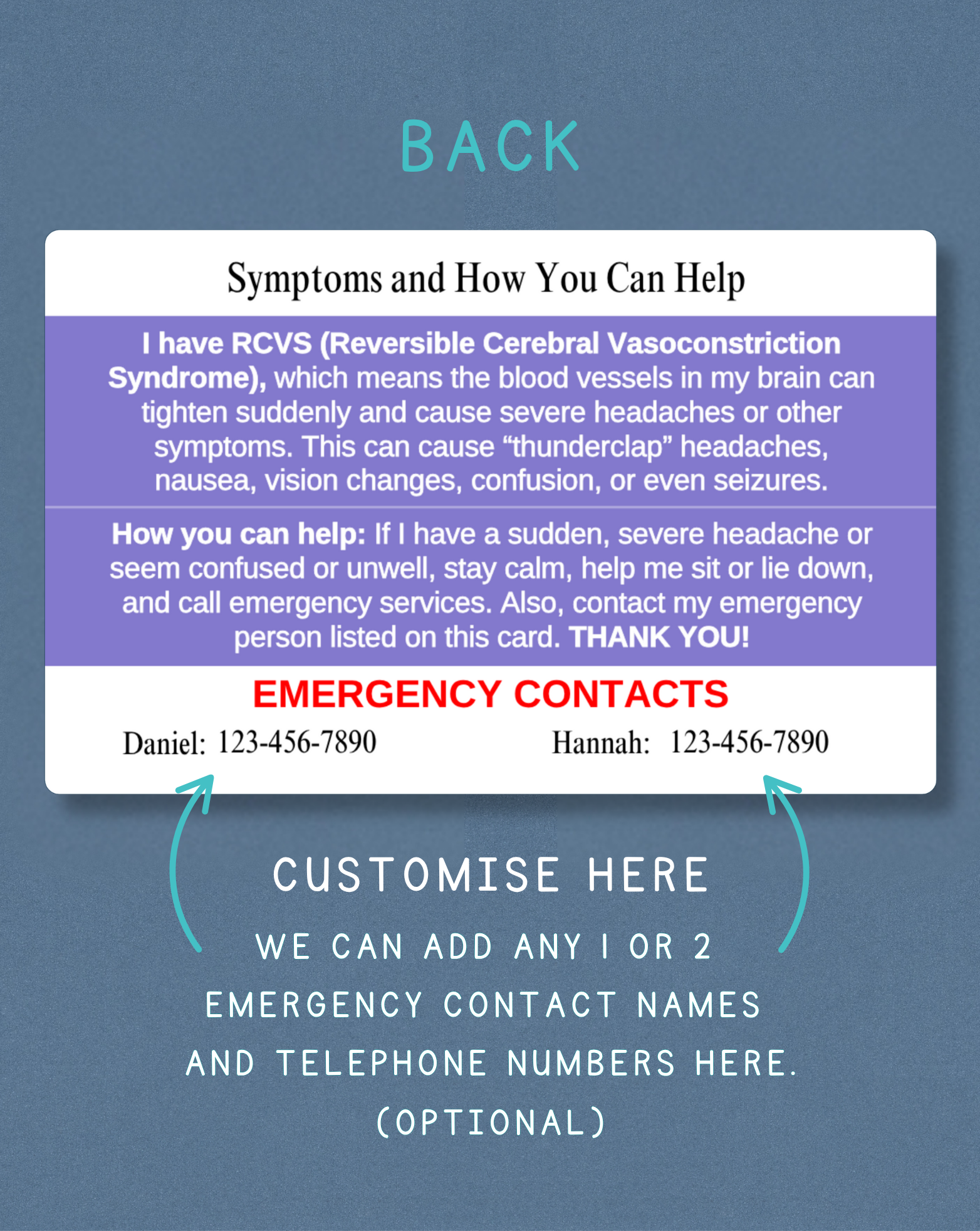 RCVS Medical Alert Card
