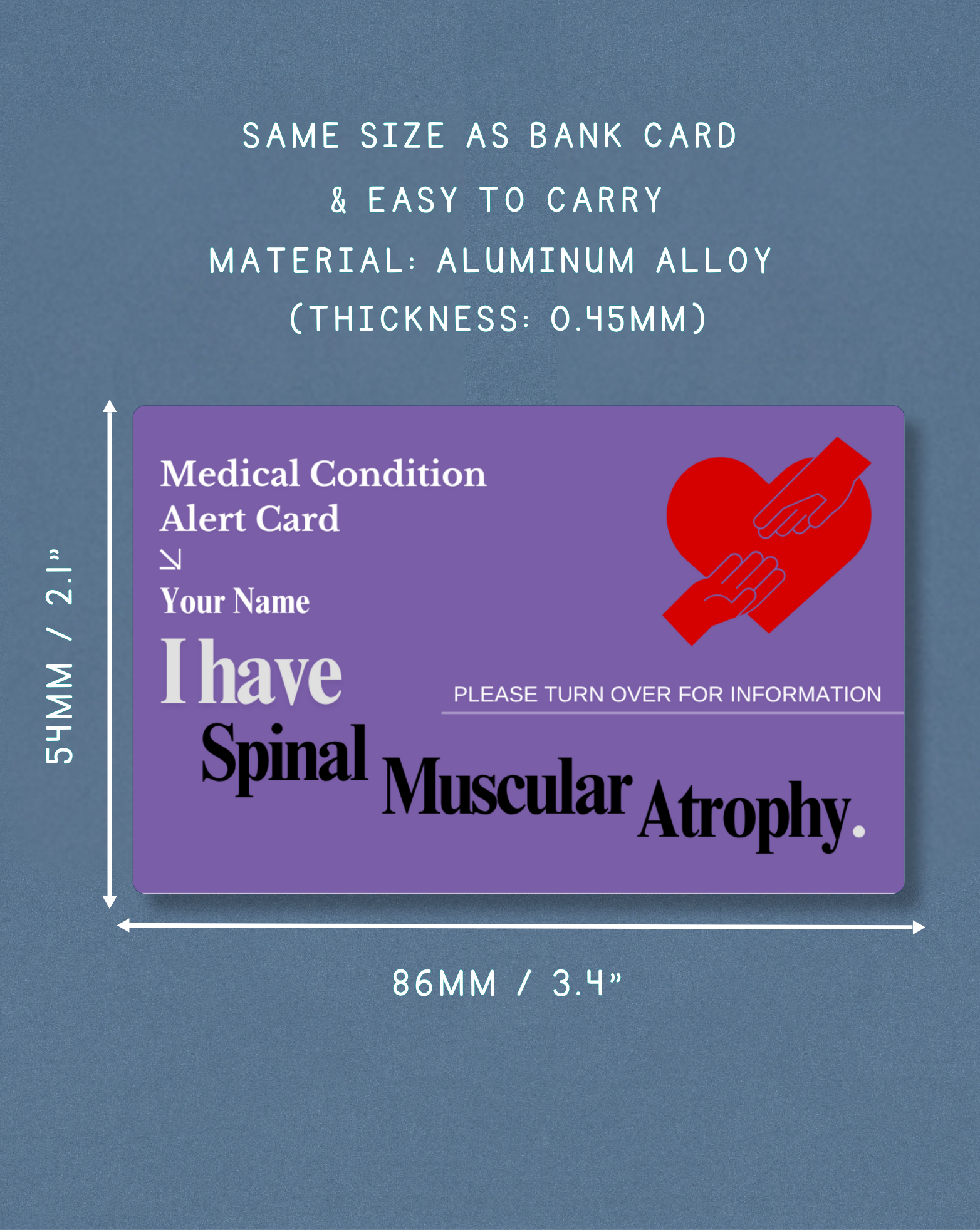 Spinal Muscular Atrophy Medical Alert Card