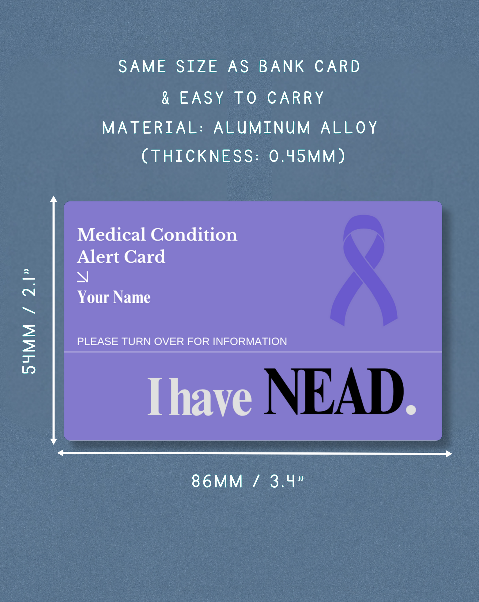 NEAD Medical Alert Card