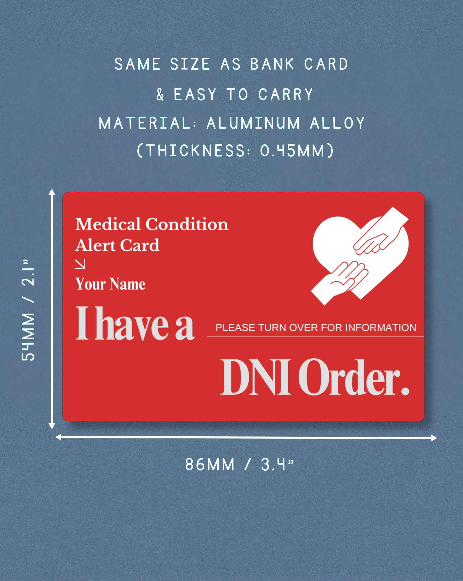 DNI Order Medical Alert Card