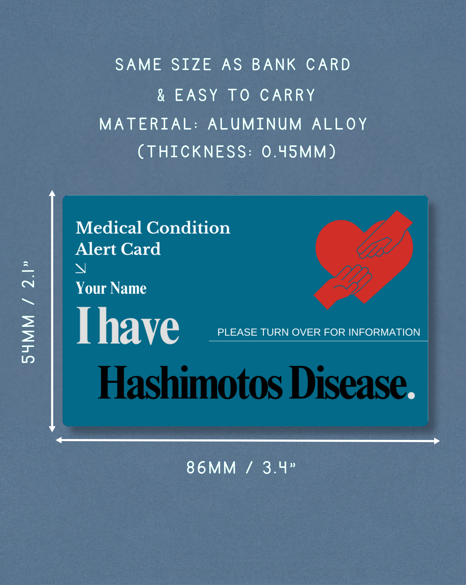 Hashimoto’s Disease Medical Alert Card