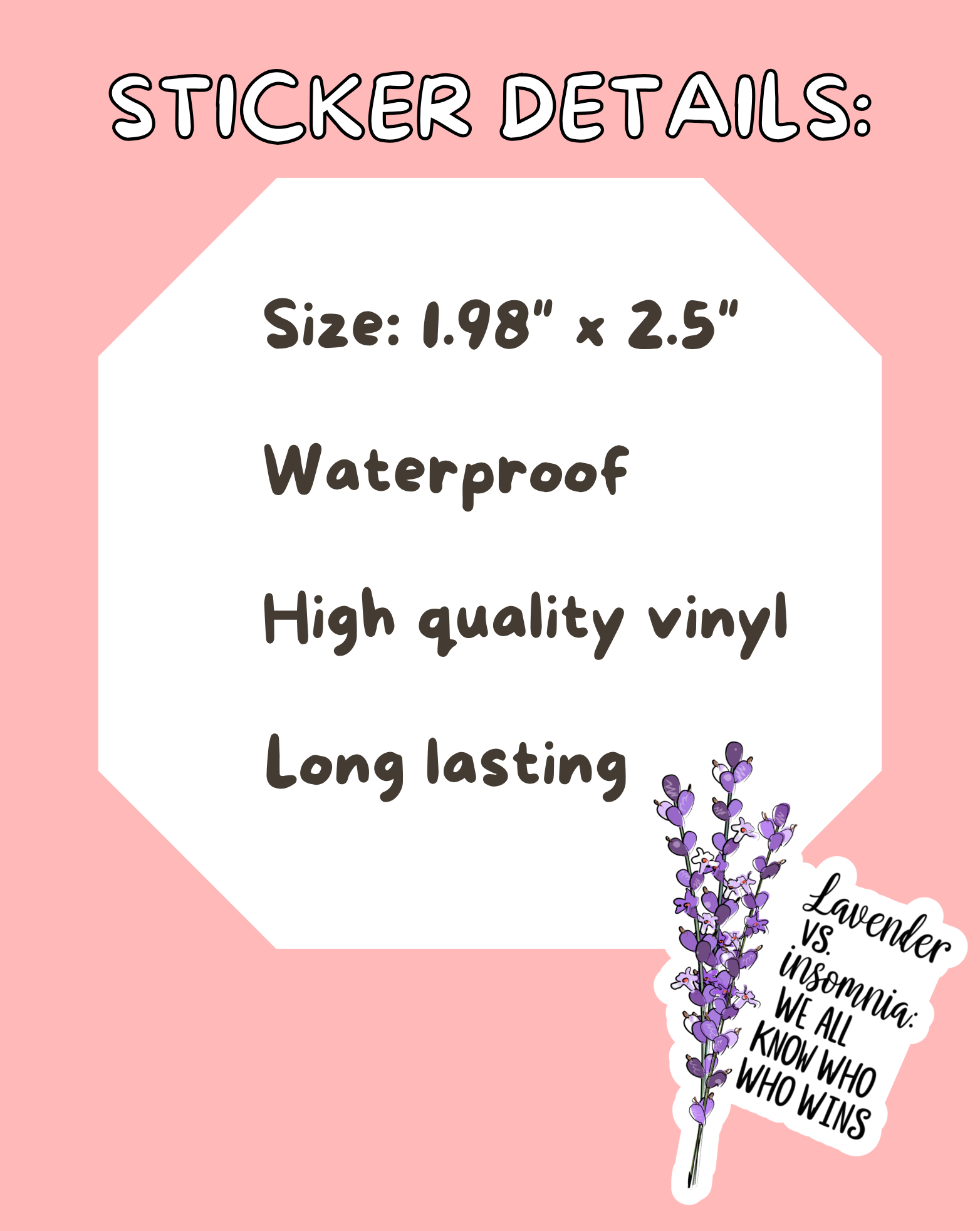 Lavender vs Insomnia Sticker