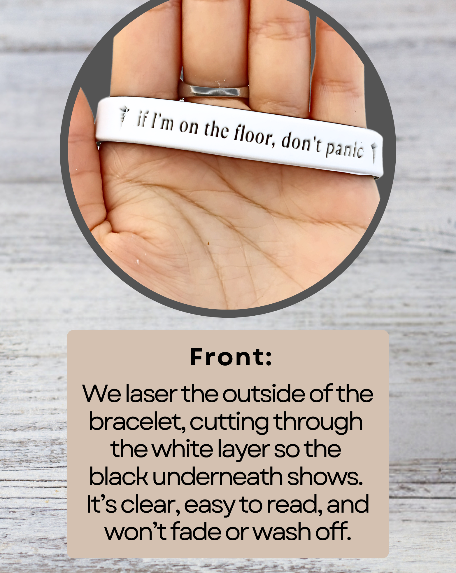 If I’m on the Floor, Don’t Panic - Funny Alert Bracelet