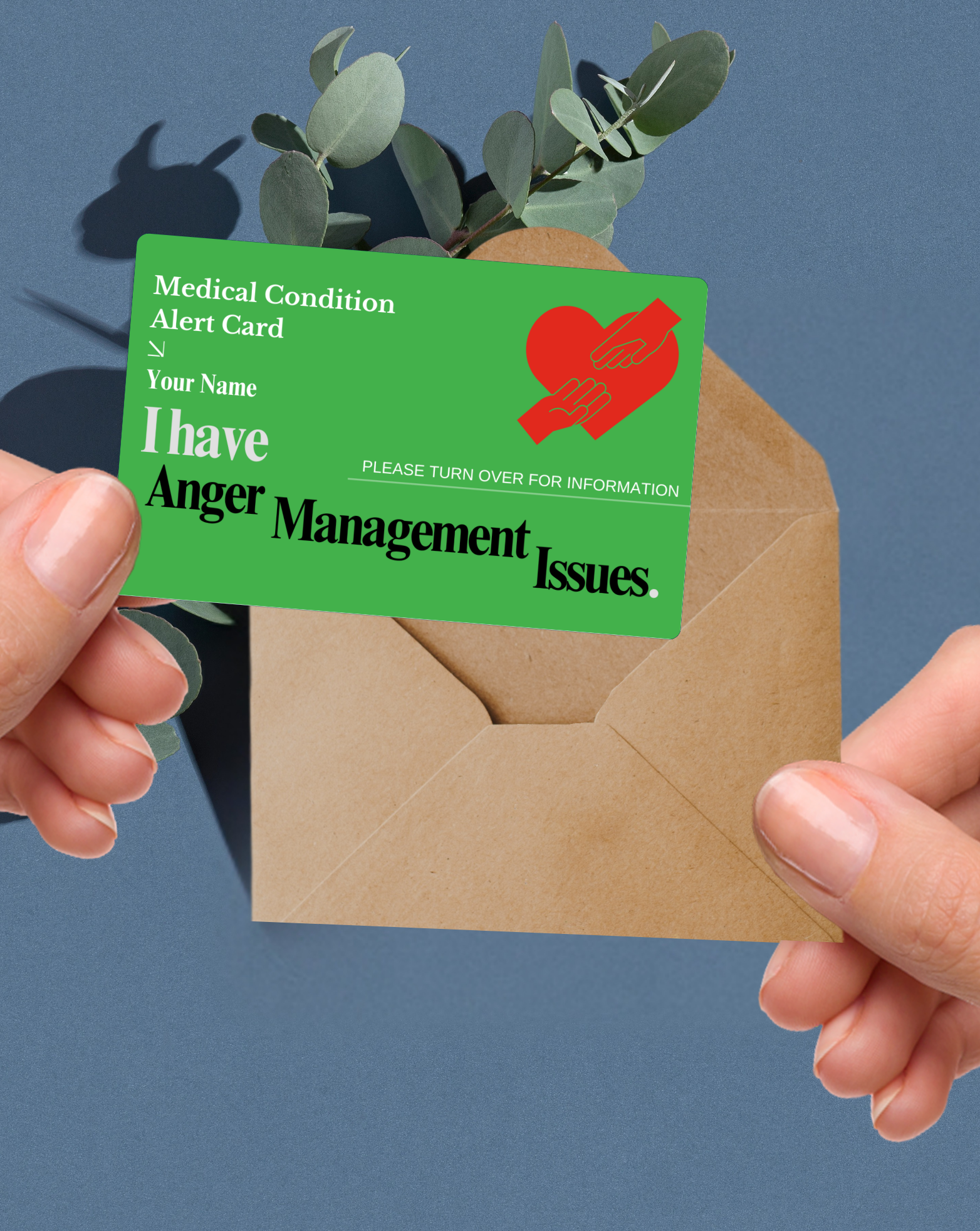 Anger Management Issues Medical Alert Card