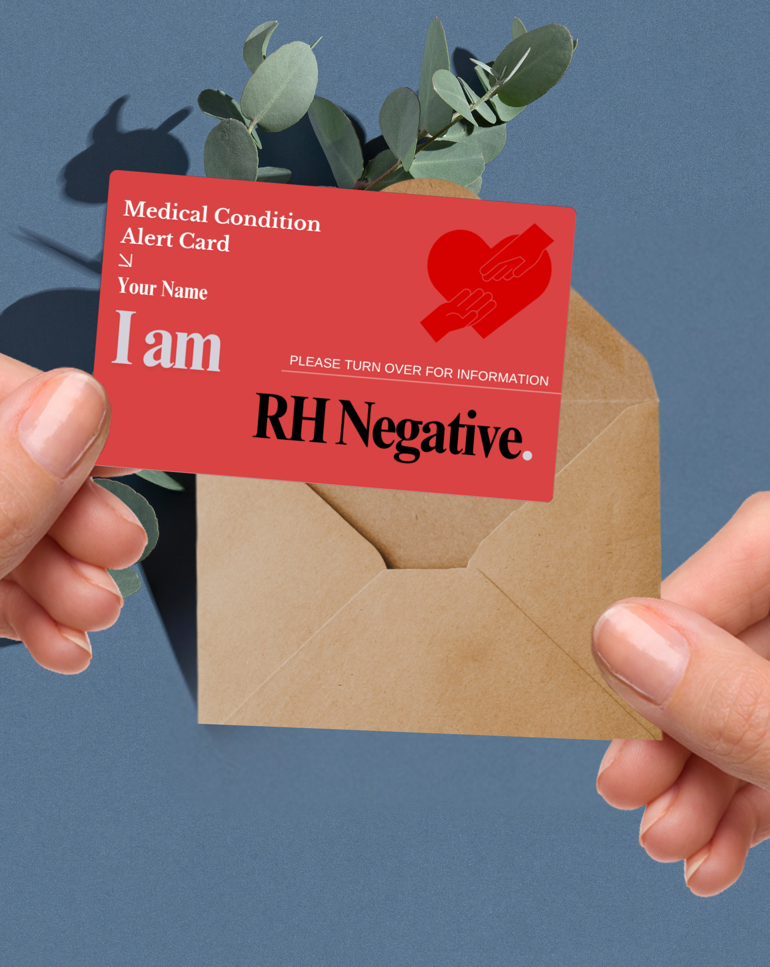 RH Negative Medical Alert Card