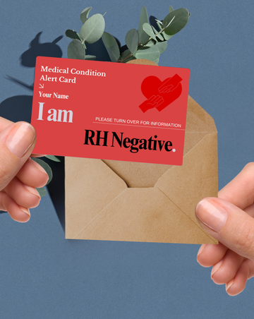 RH Negative Medical Alert Card
