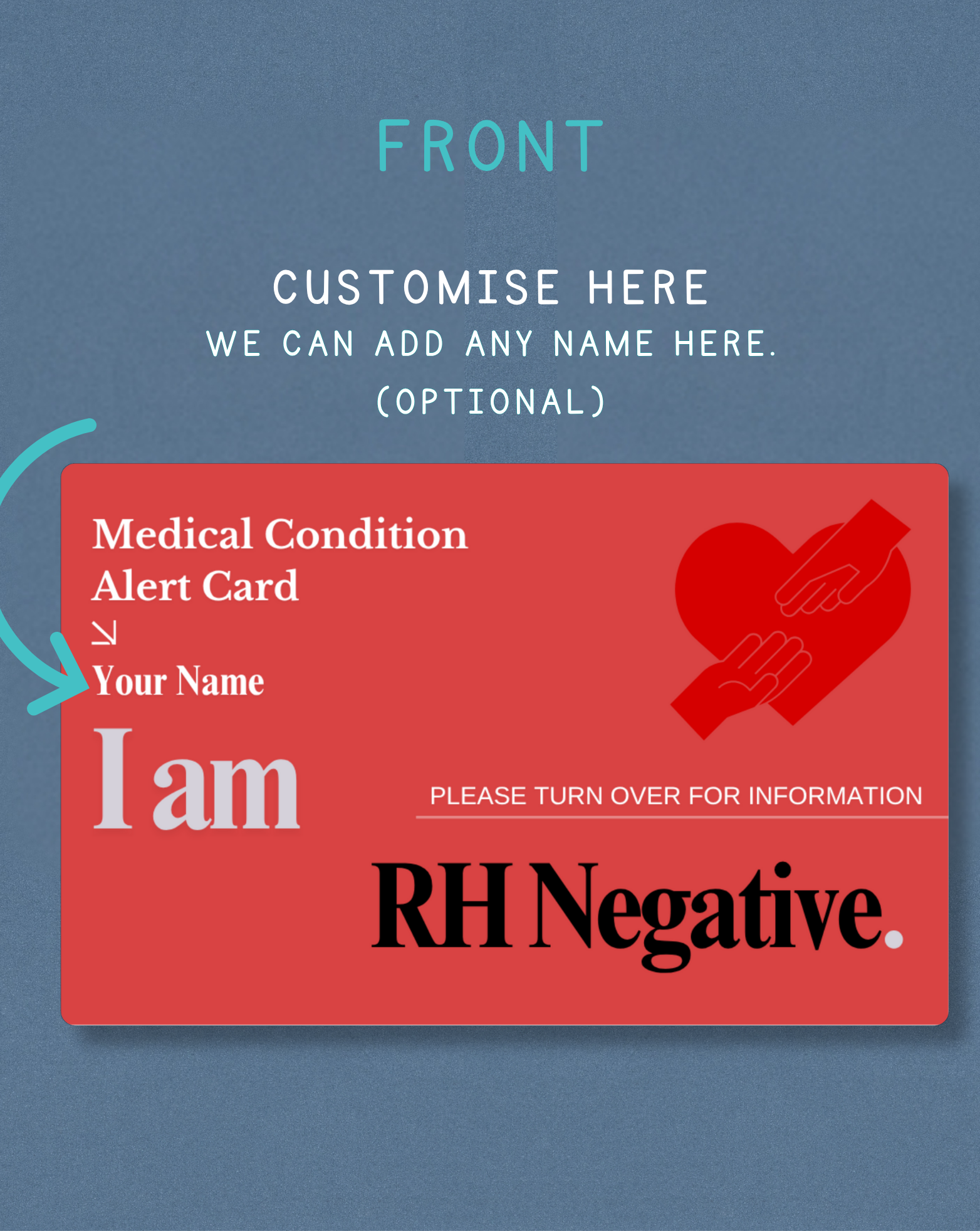 RH Negative Medical Alert Card