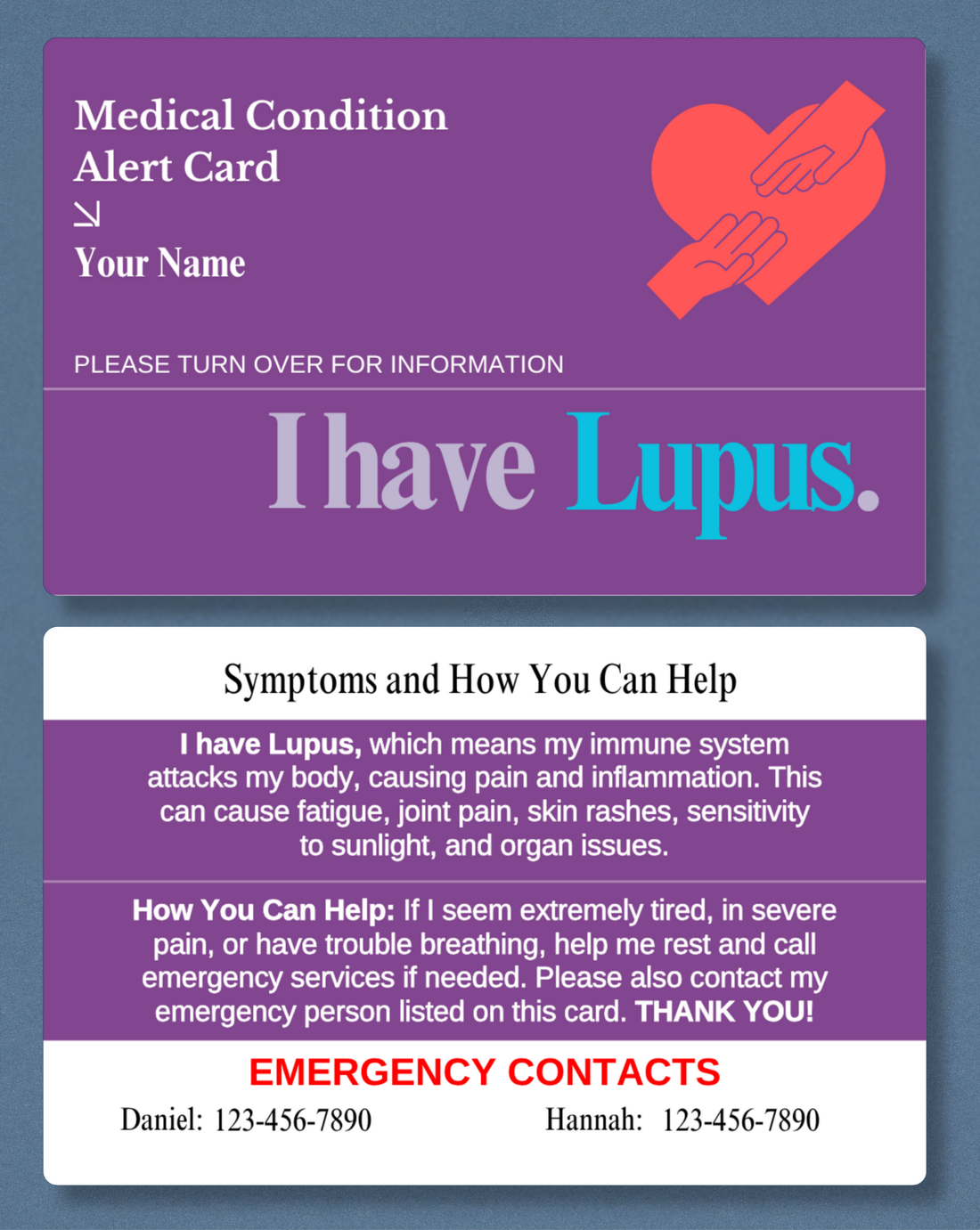 Lupus Medical Alert Card