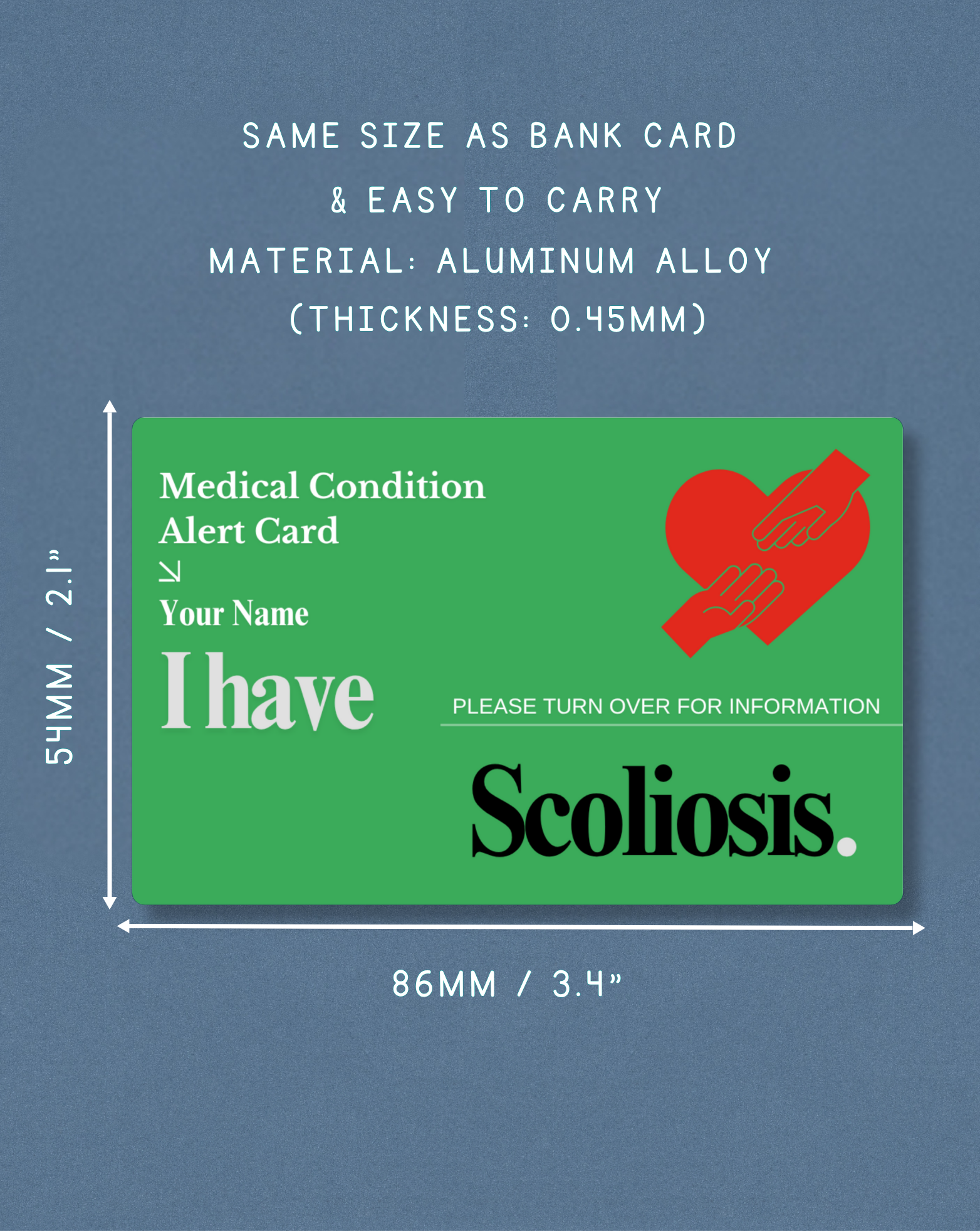 Scoliosis Medical Alert Card