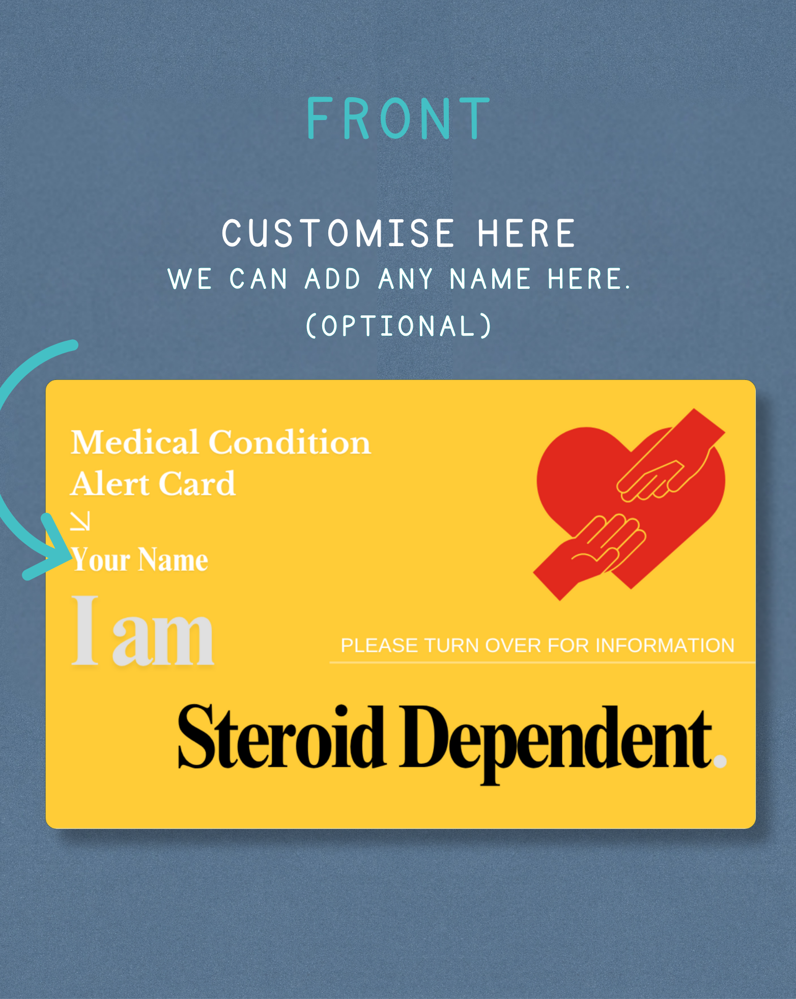 Steroid Dependent Medical Alert Card