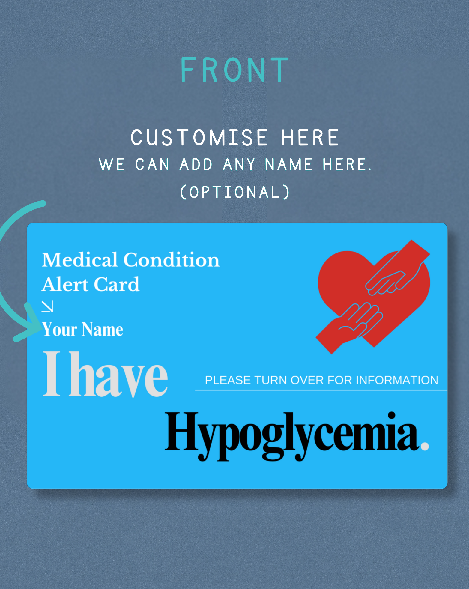 Hypoglycemia Medical Alert Card