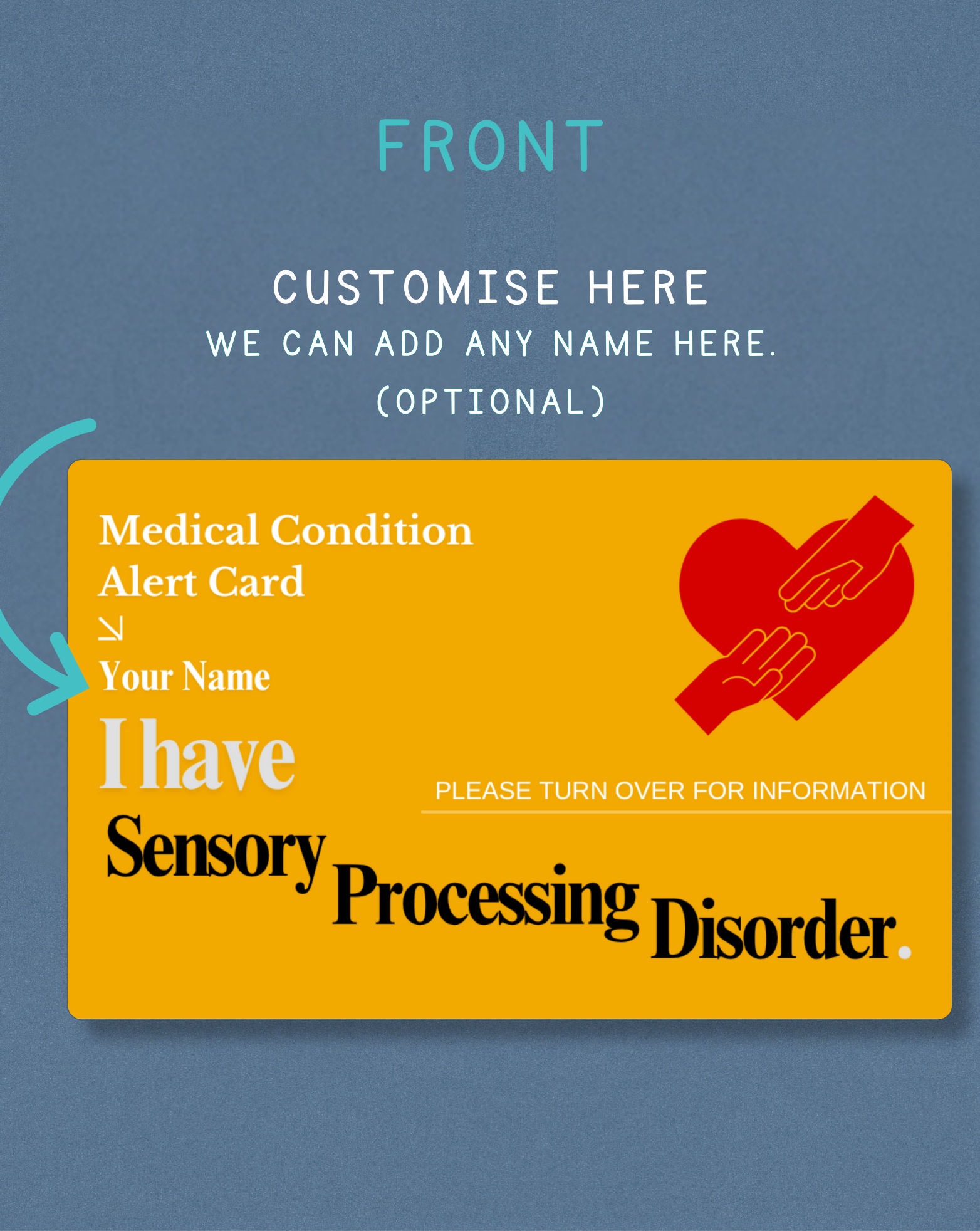 Sensory Processing Disorder Medical Alert Card