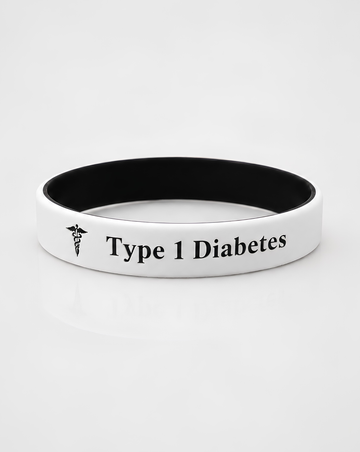 Black personalised silicone medical alert bracelet