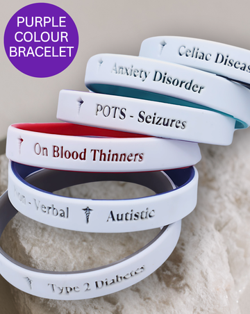 Personalised Medical Alert Bracelet (Purple)