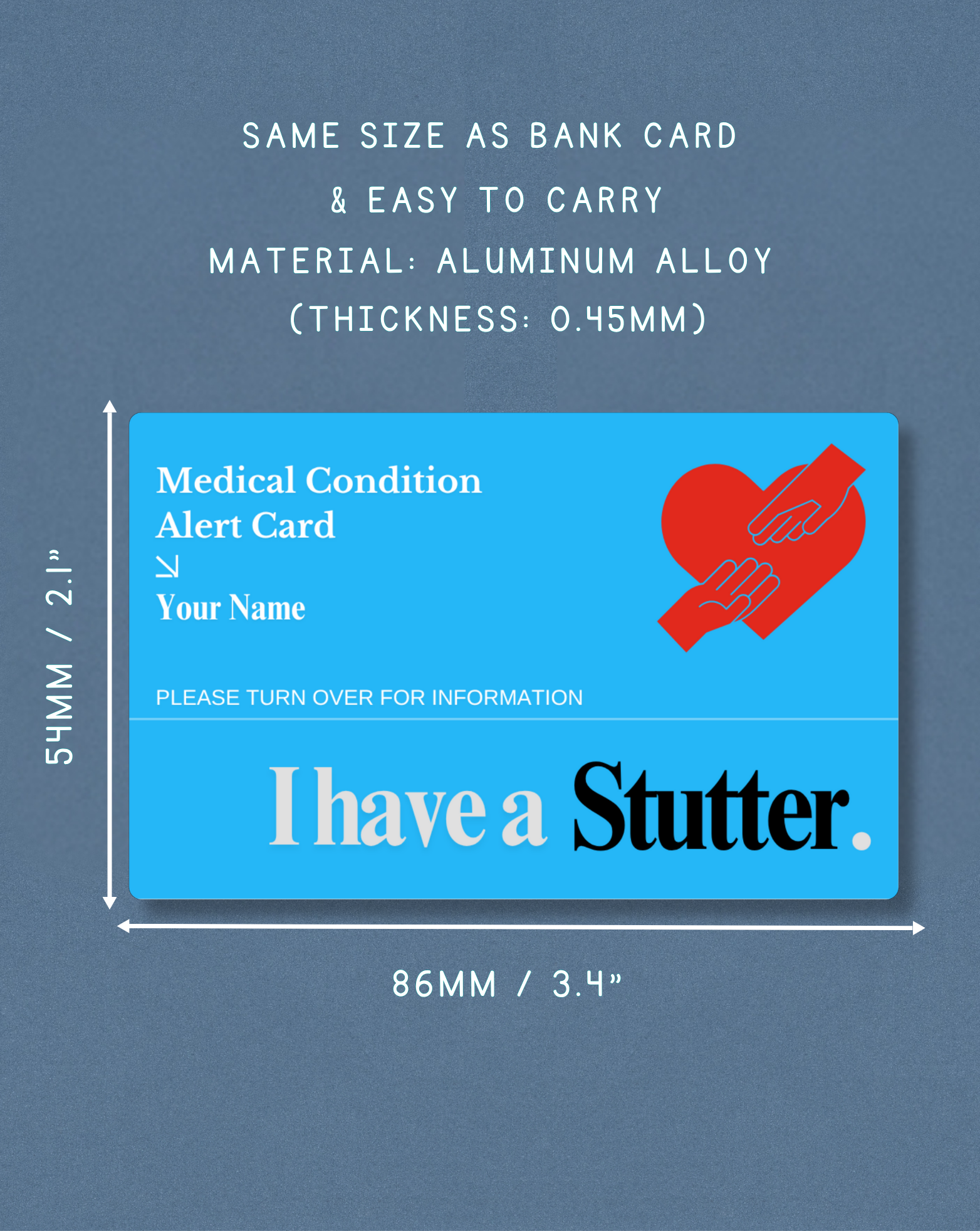 Stutter Medical Alert Card