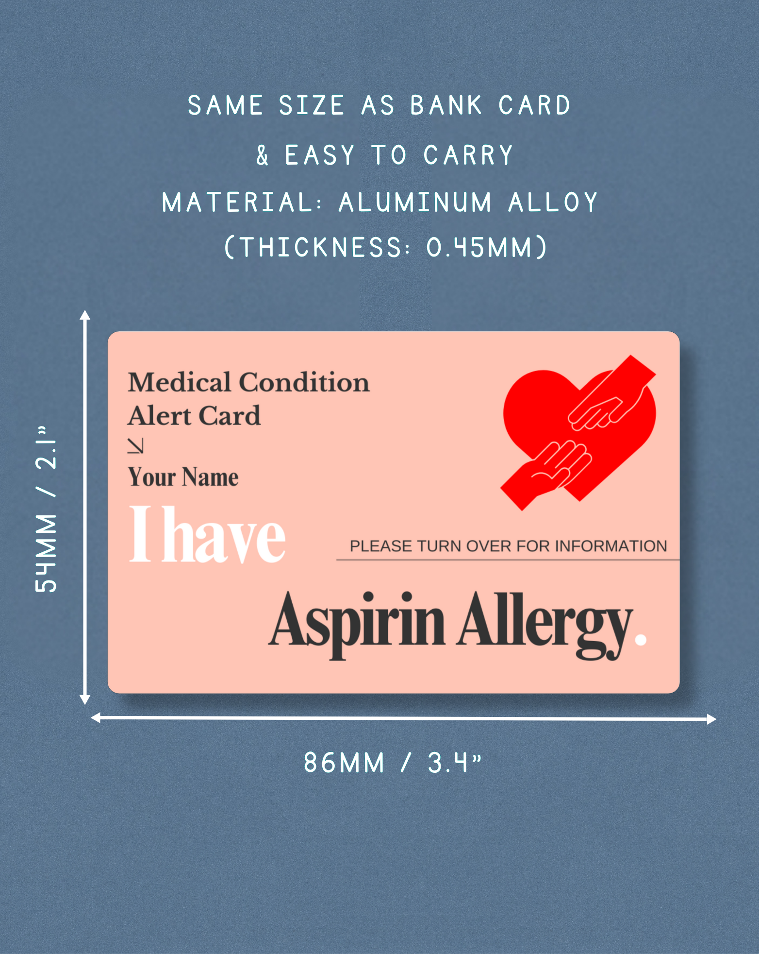 Aspirin Allergy Alert Card