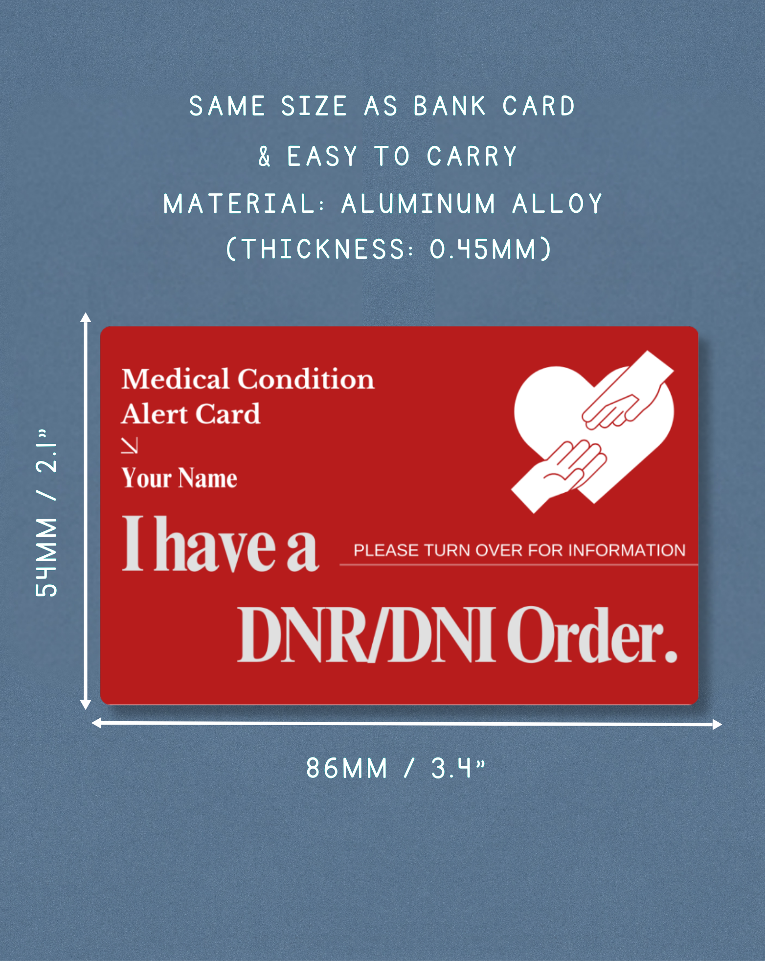 DNR/DNI Order Medical Alert Card