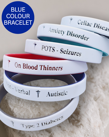 Personalised Medical Alert Bracelet (Navy Blue)